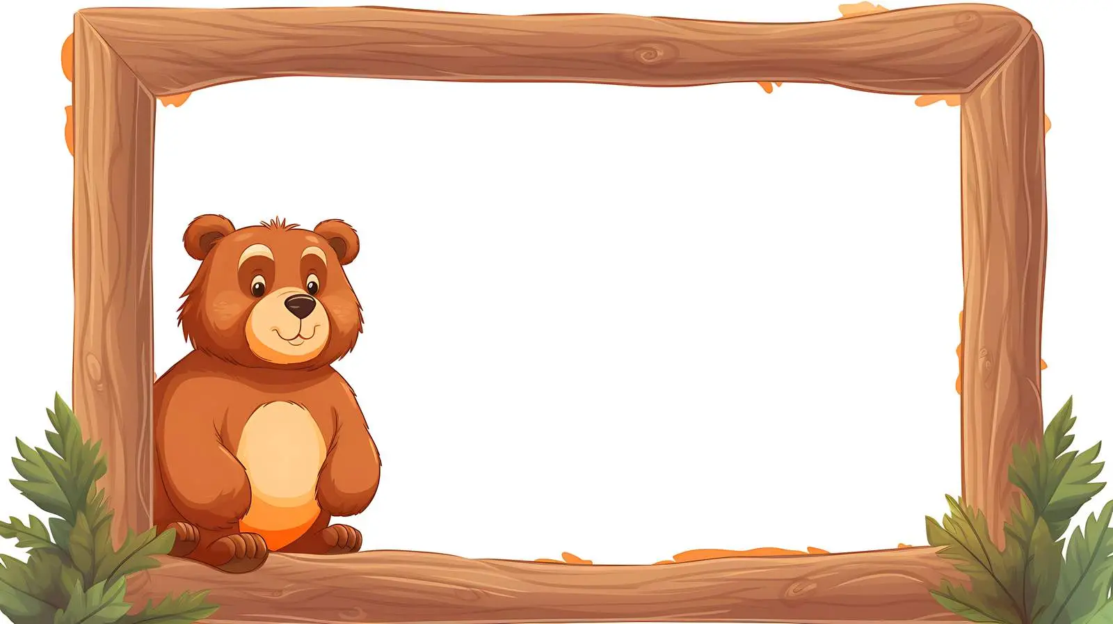 Bear Wooden Frame Vector Illustration — free download from Dotvec