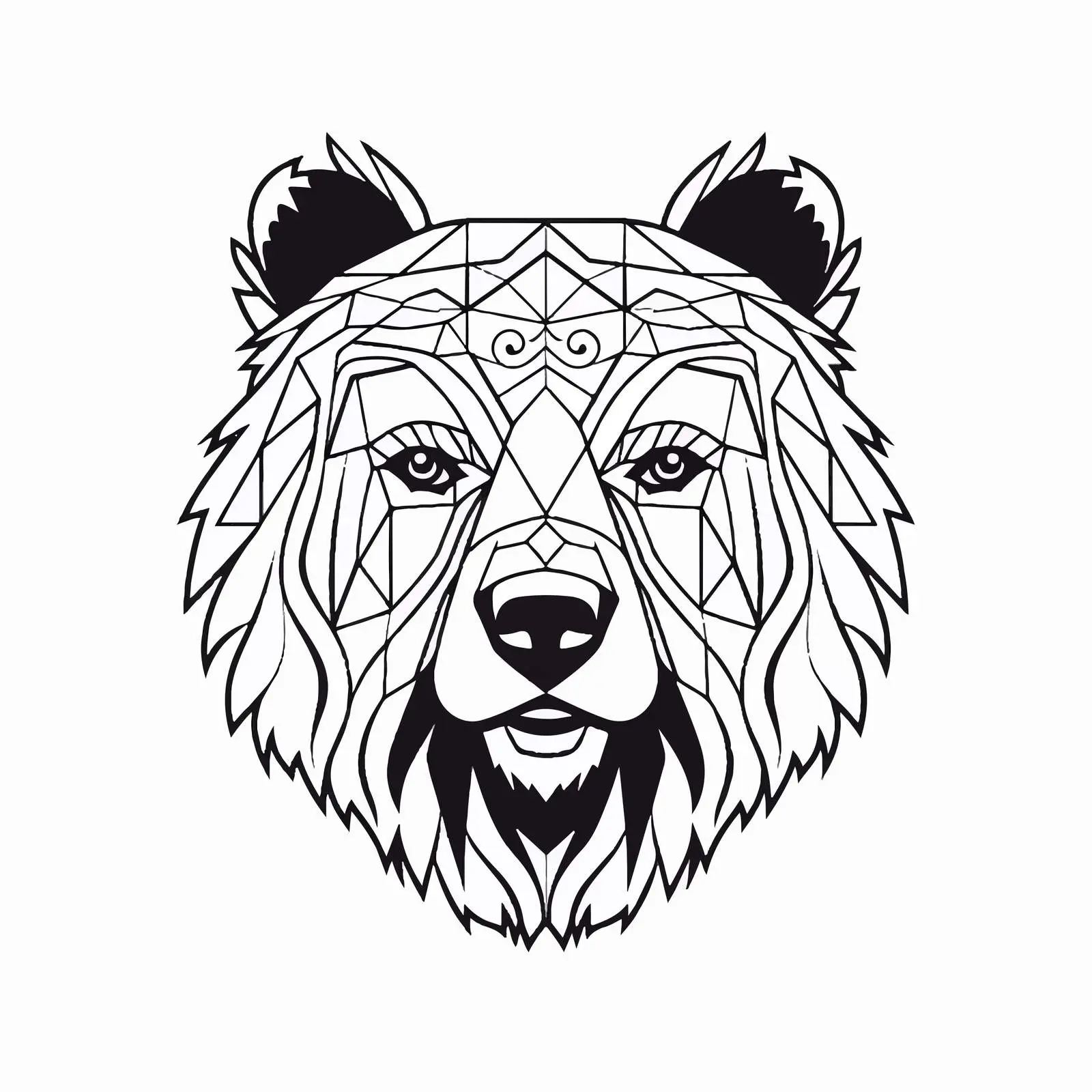 Cartoon Bear Line Vector Illustration — free download from Dotvec