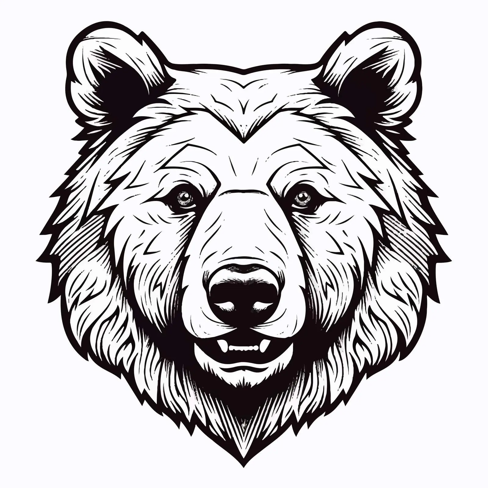 Bear Line Vector Illustration on White Background — free download from Dotvec