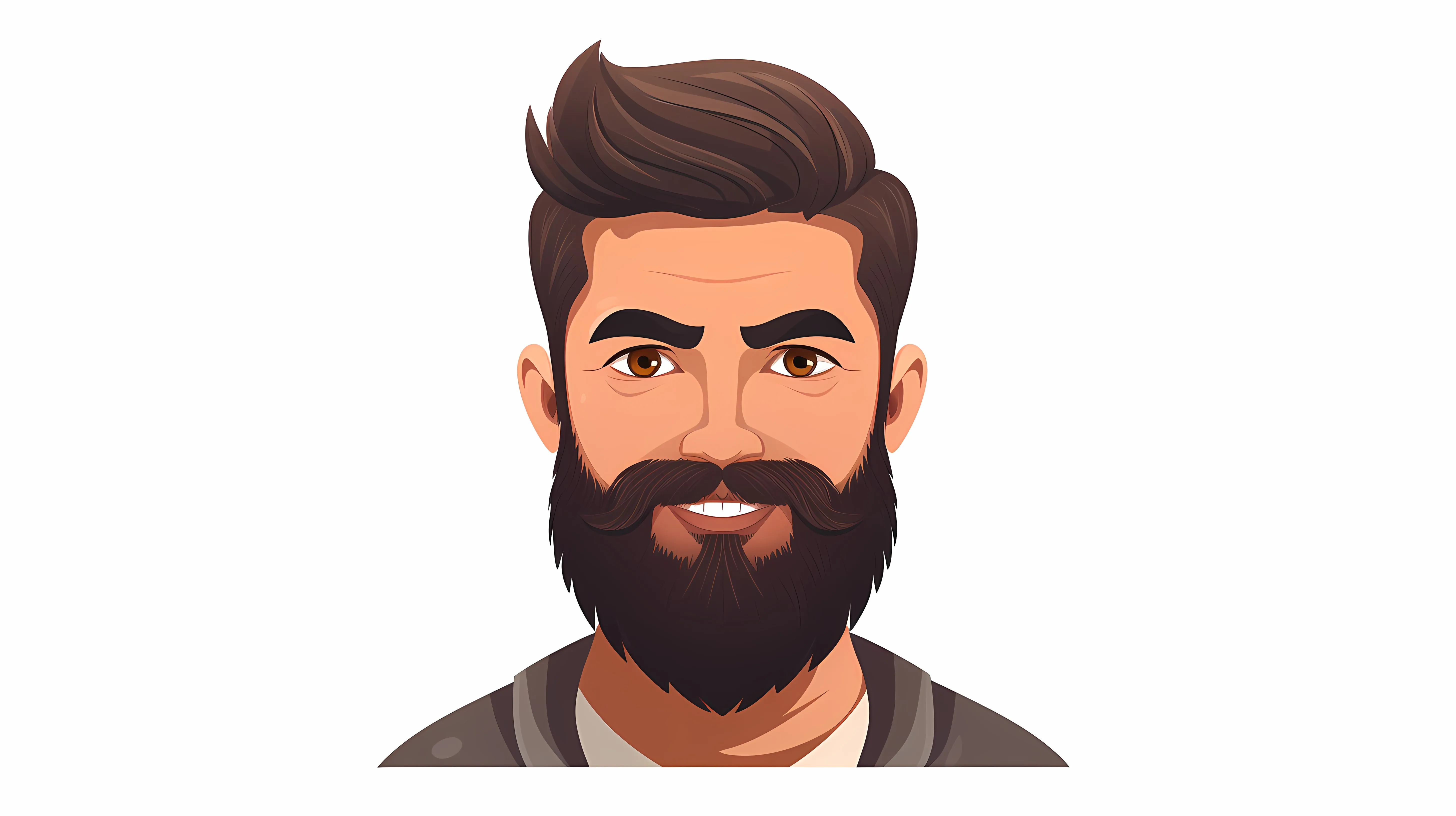 Bearded Avatar Man Cartoon Portrait Vector — free download from Dotvec