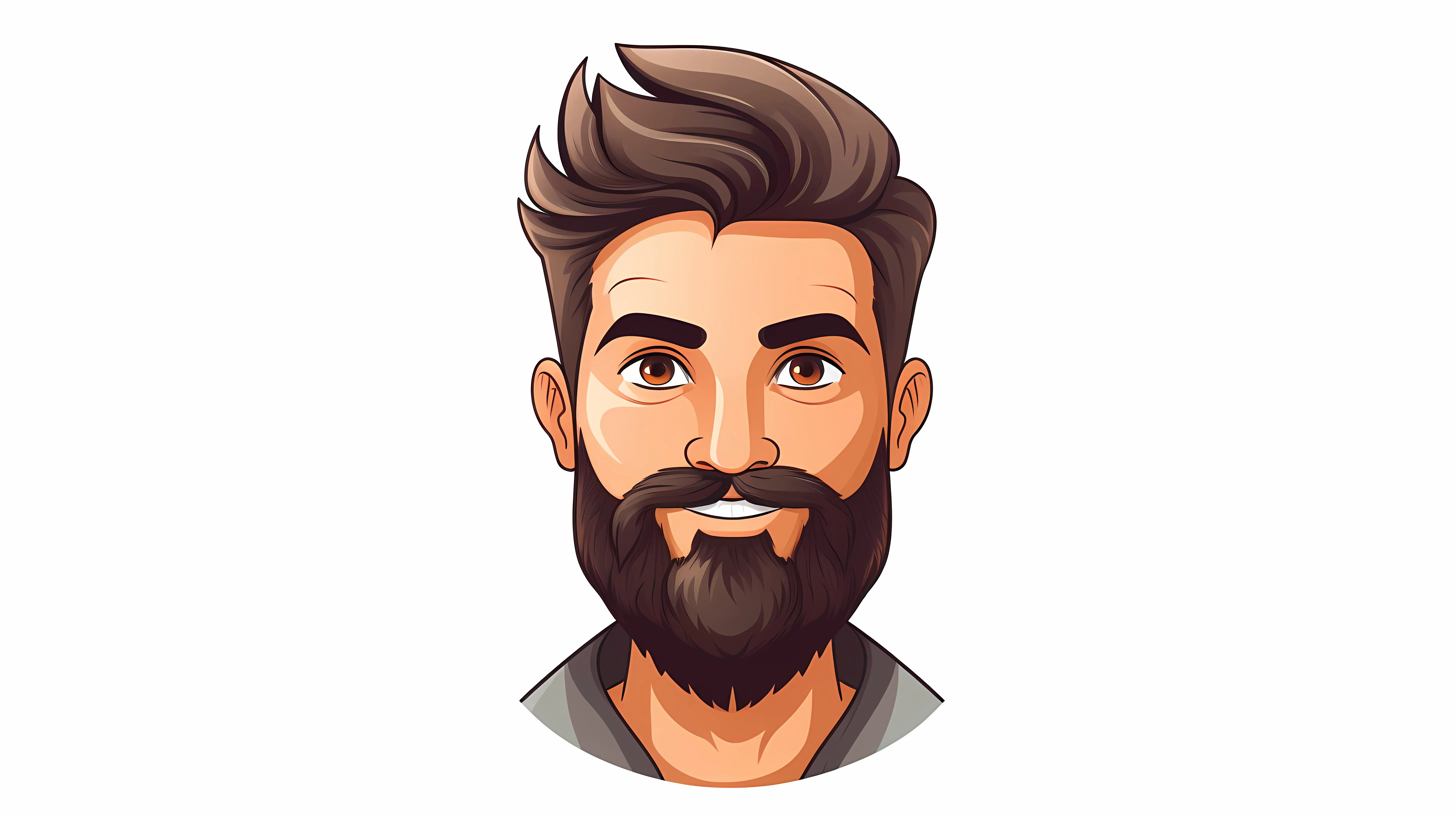 Bearded Avatar Man Cartoon Portrait Vector — free download from Dotvec
