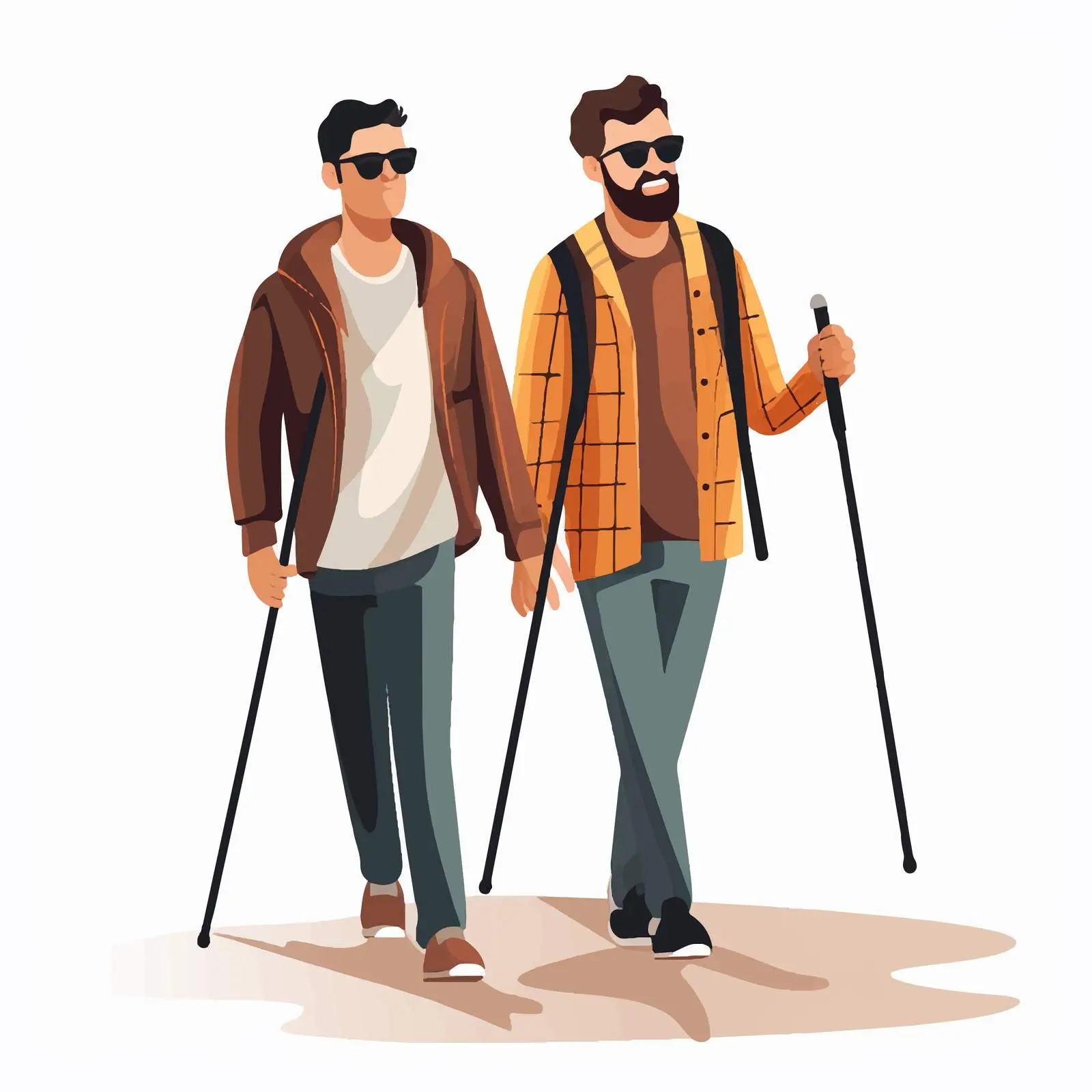 Blind Man with Cane and Sunglasses Vector — free download from Dotvec