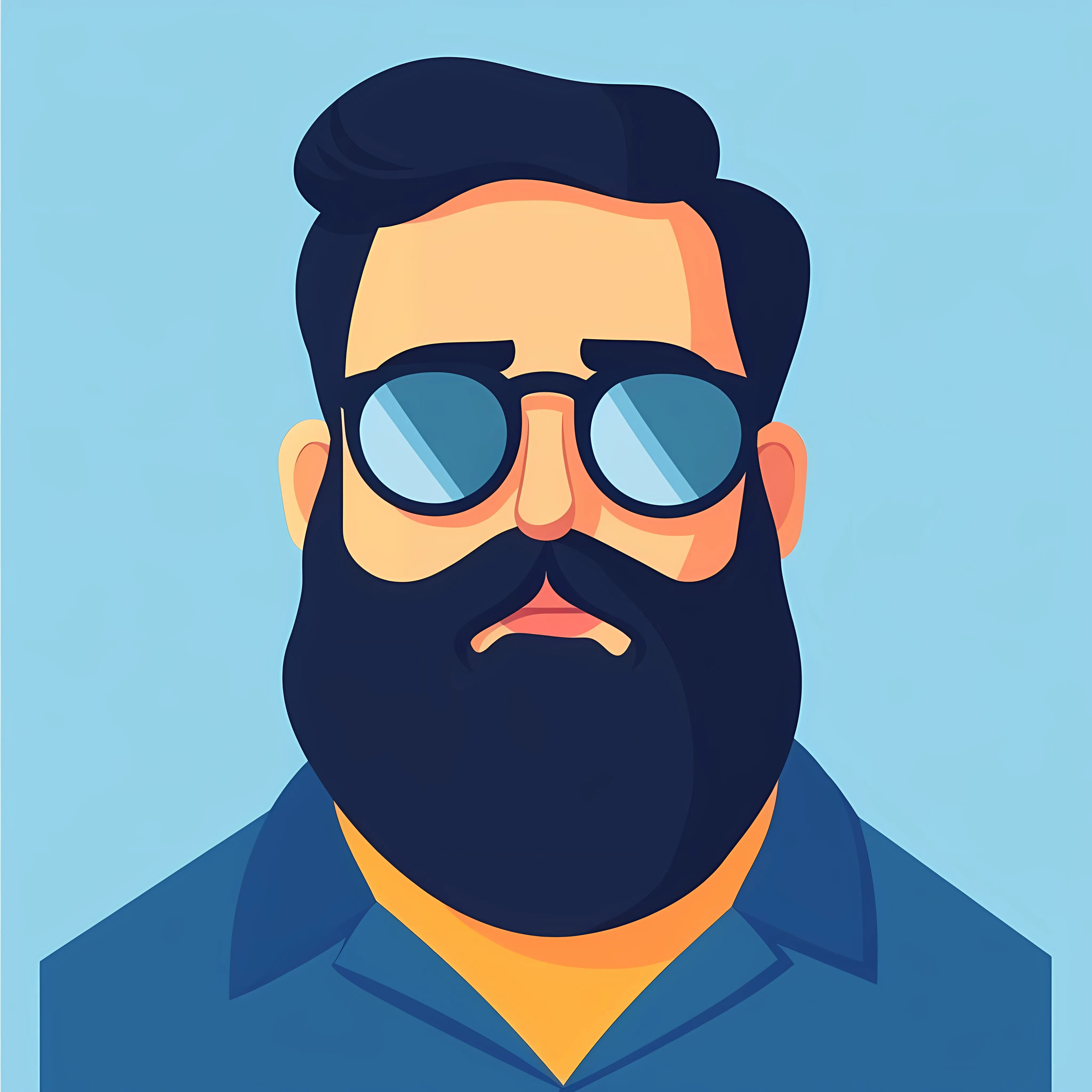 Bearded Man Character Flat Vector Illustration — free download from Dotvec