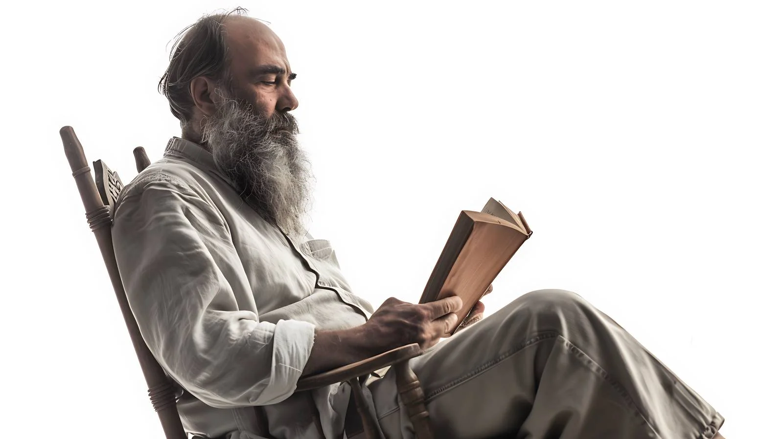 Serene Man Reading Book on Chair — free download from Dotvec