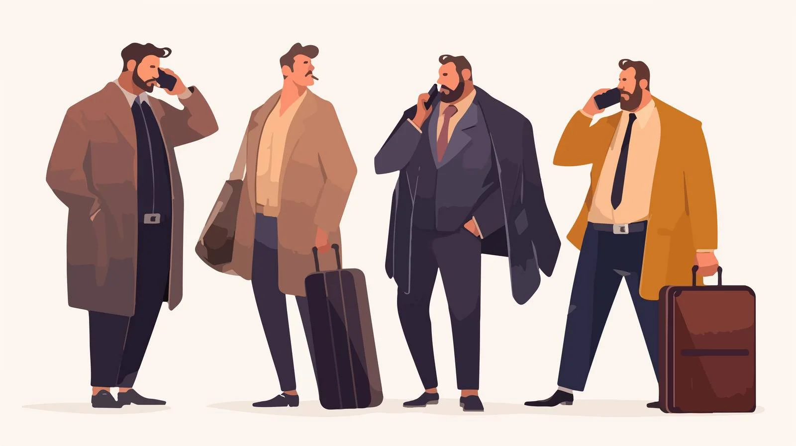 Professional bearded Caucasian businessmen in formal attire — free download from Dotvec