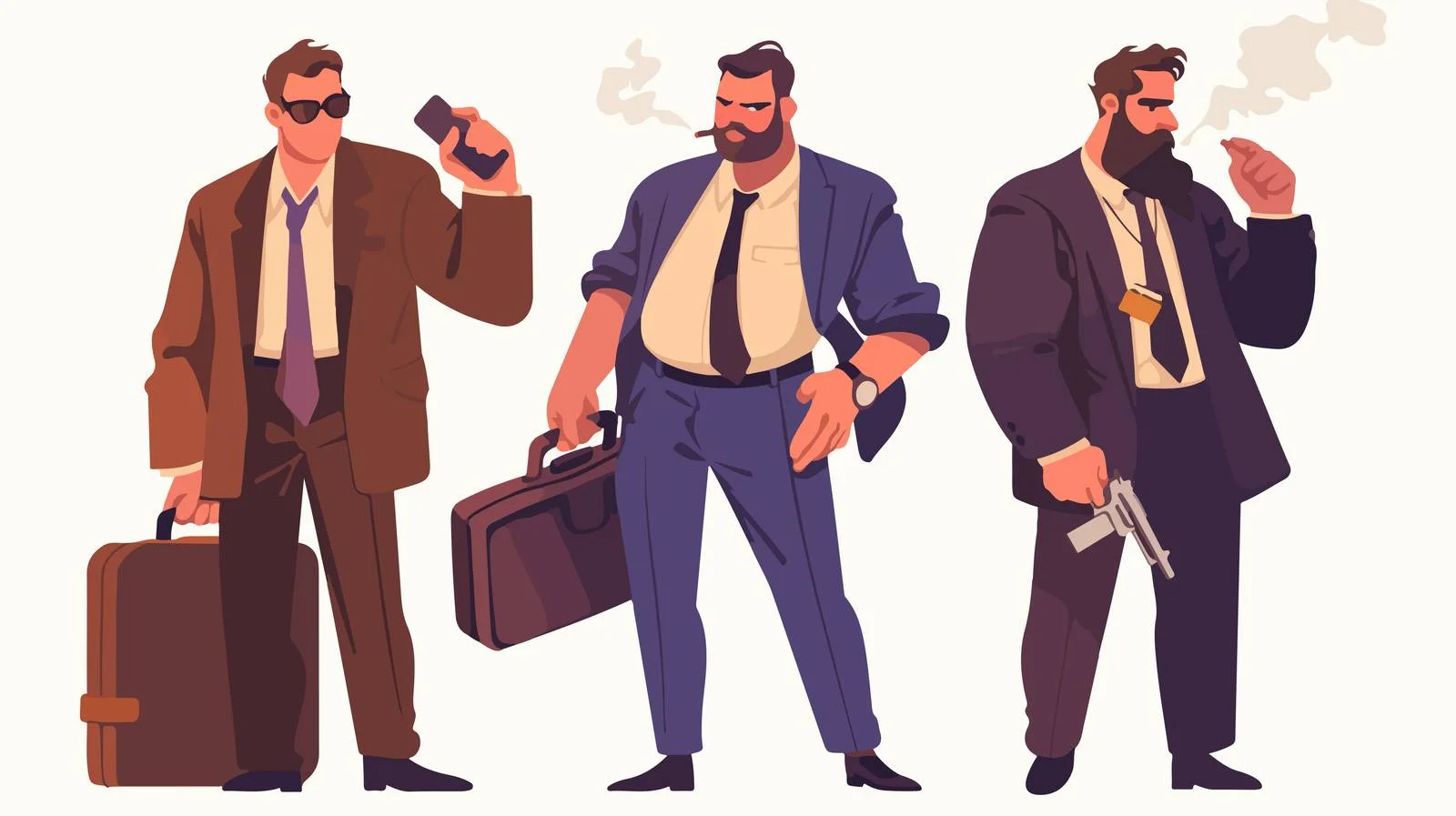 Professional Bearded Caucasian Men in Business Attire — free download from Dotvec