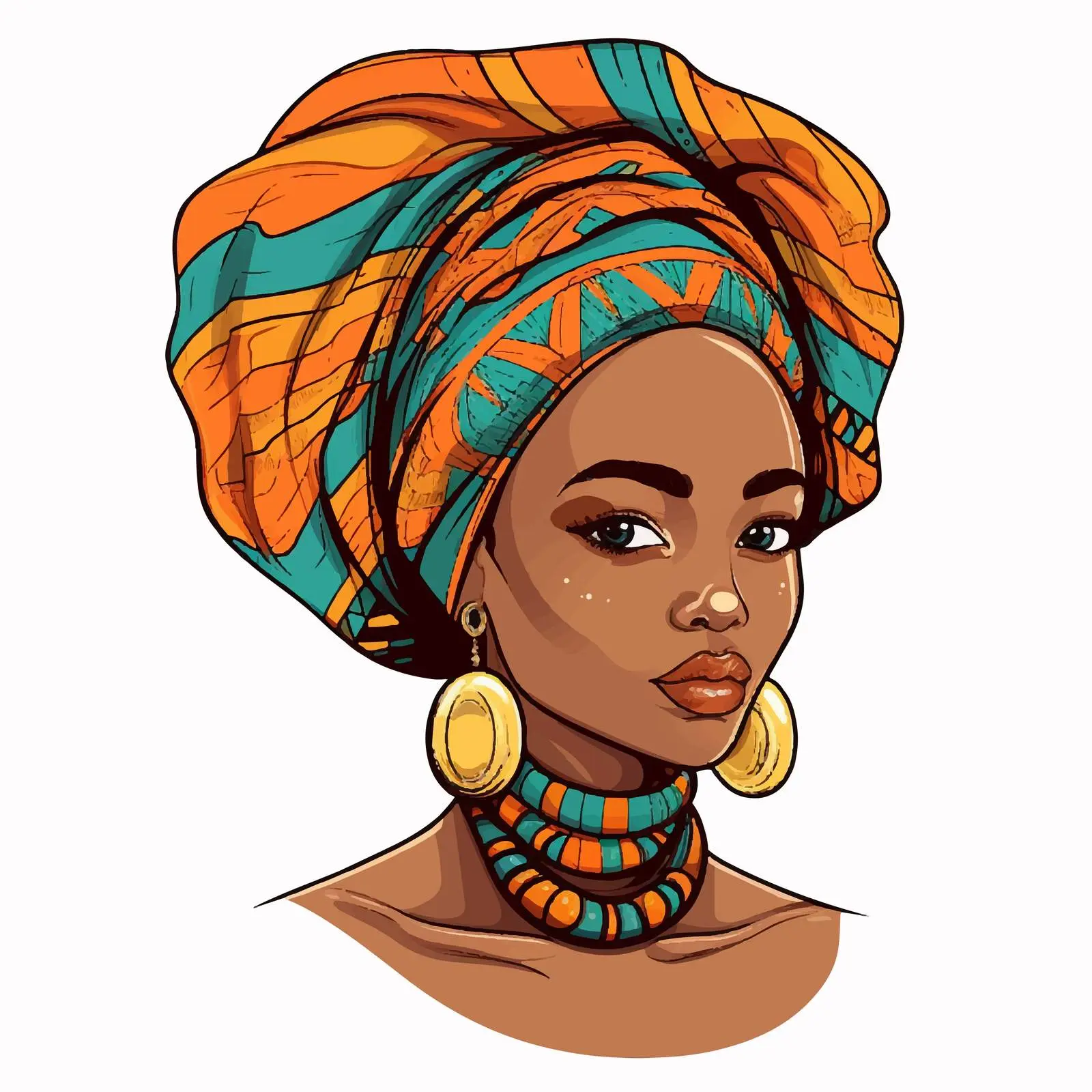 African Girl Portrait Avatar Banner Decoration – free avatar image from Dotvec
