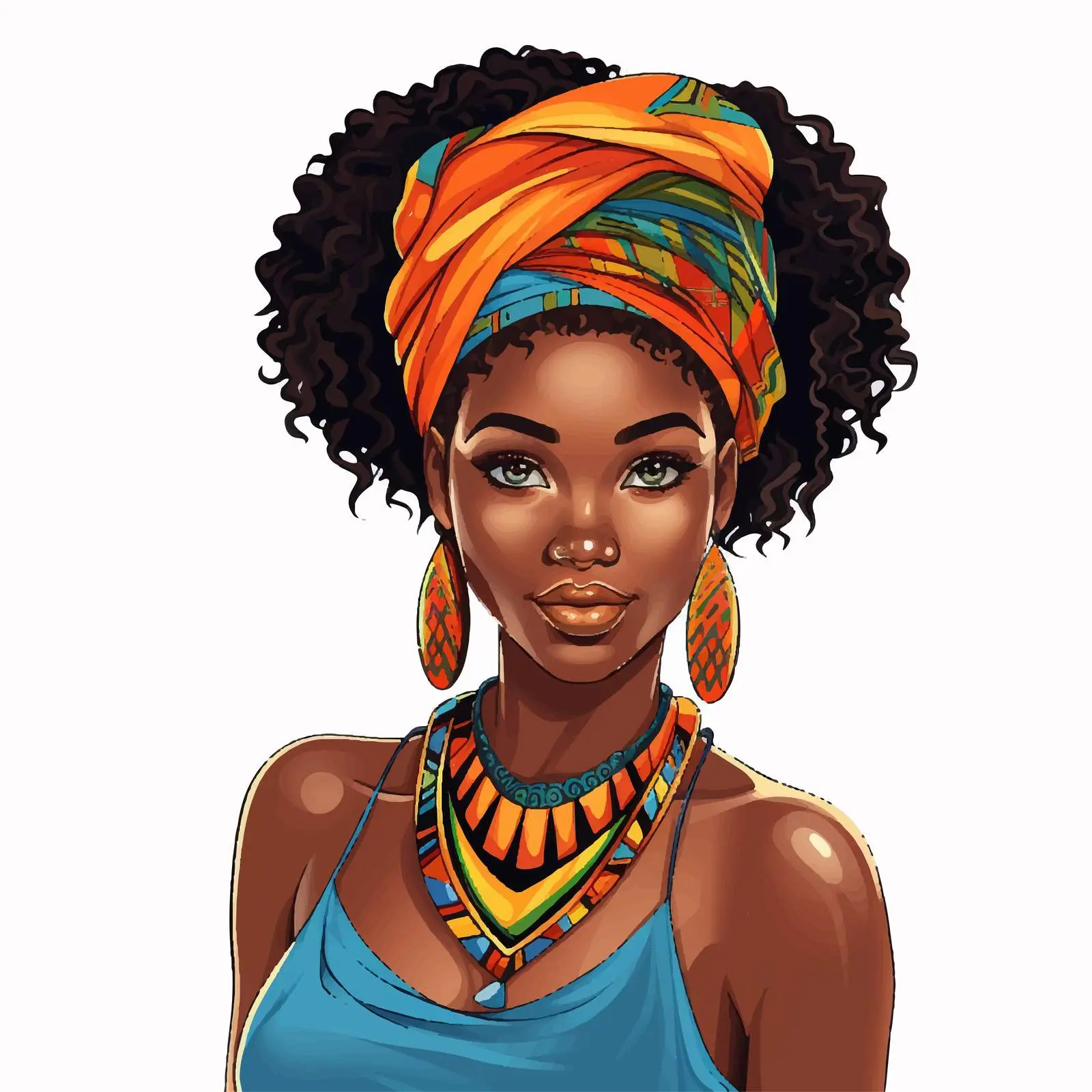 Vibrant African Girl Portrait Avatar Banner Art – free avatar image from Dotvec