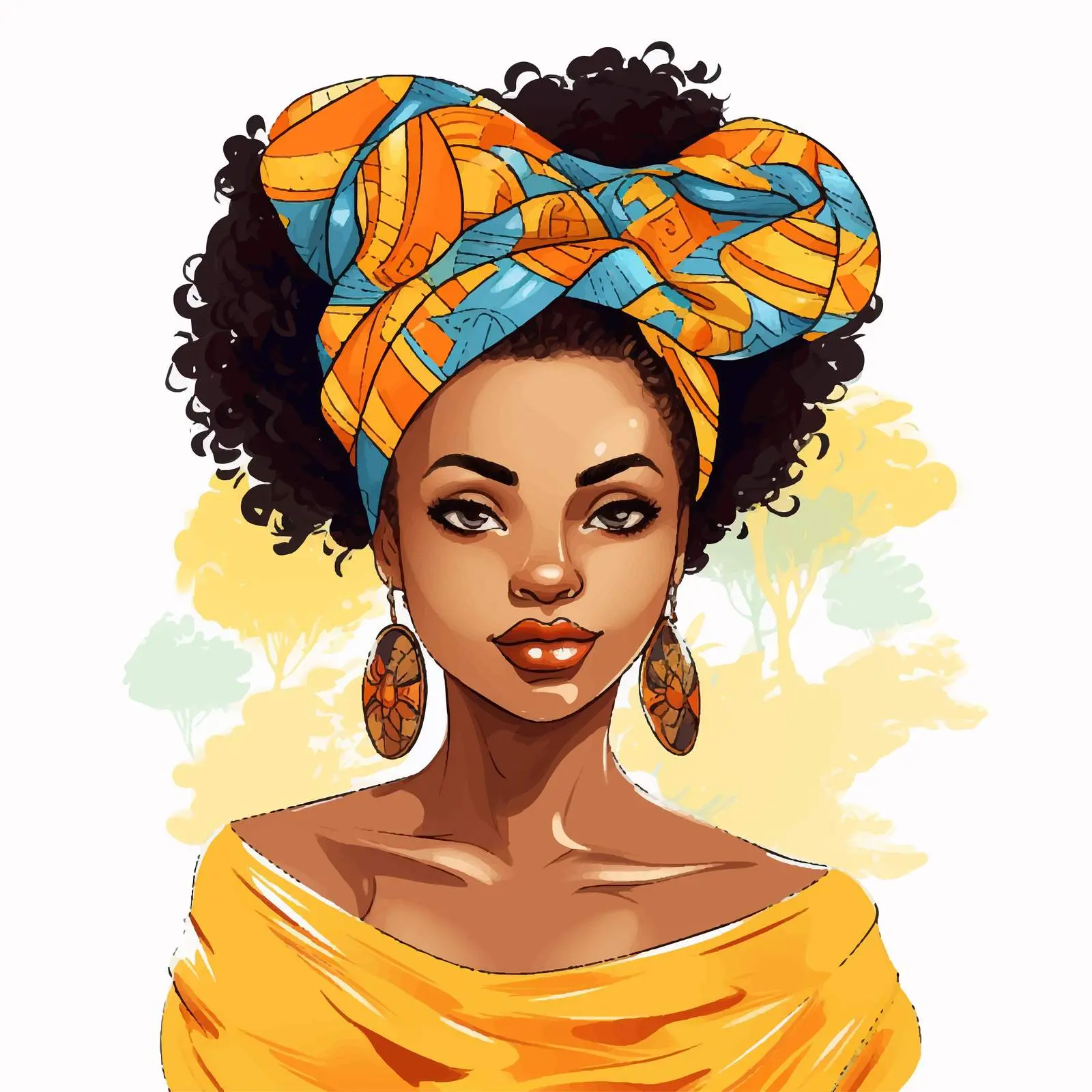 Portrait of Beautiful African Girl Avatar Banner – free avatar image from Dotvec
