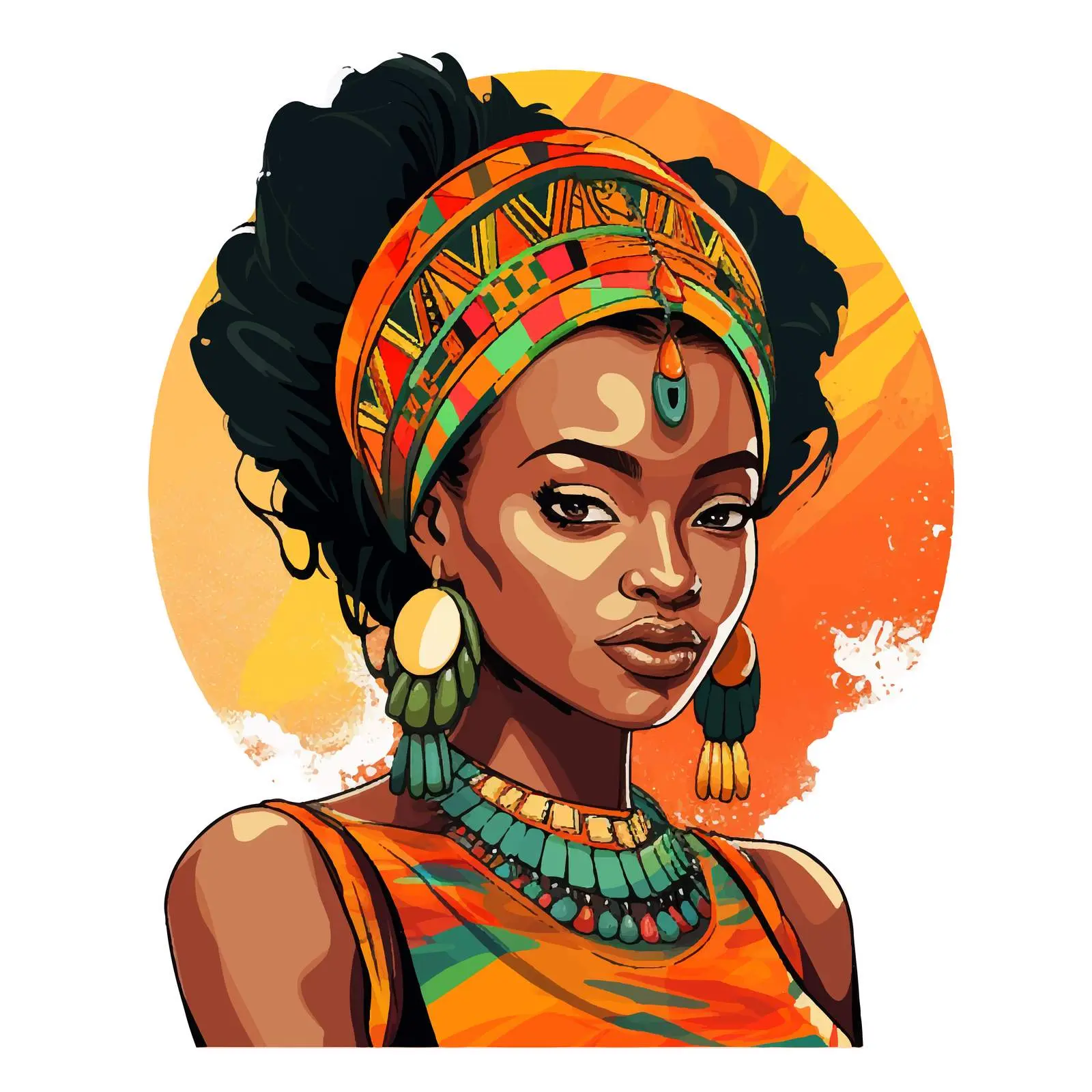 Beautiful African Girl Portrait Avatar Banner Decoration – free avatar image from Dotvec