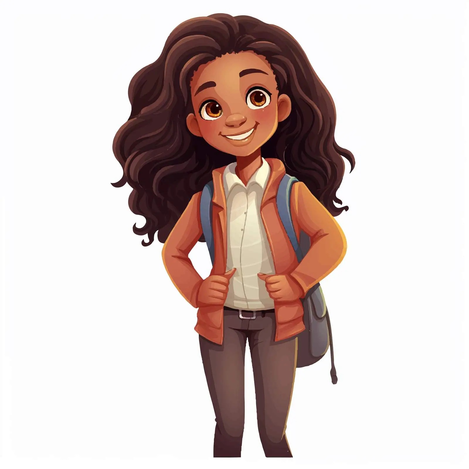 Beautiful African Student with Long Black Hair — free download from Dotvec