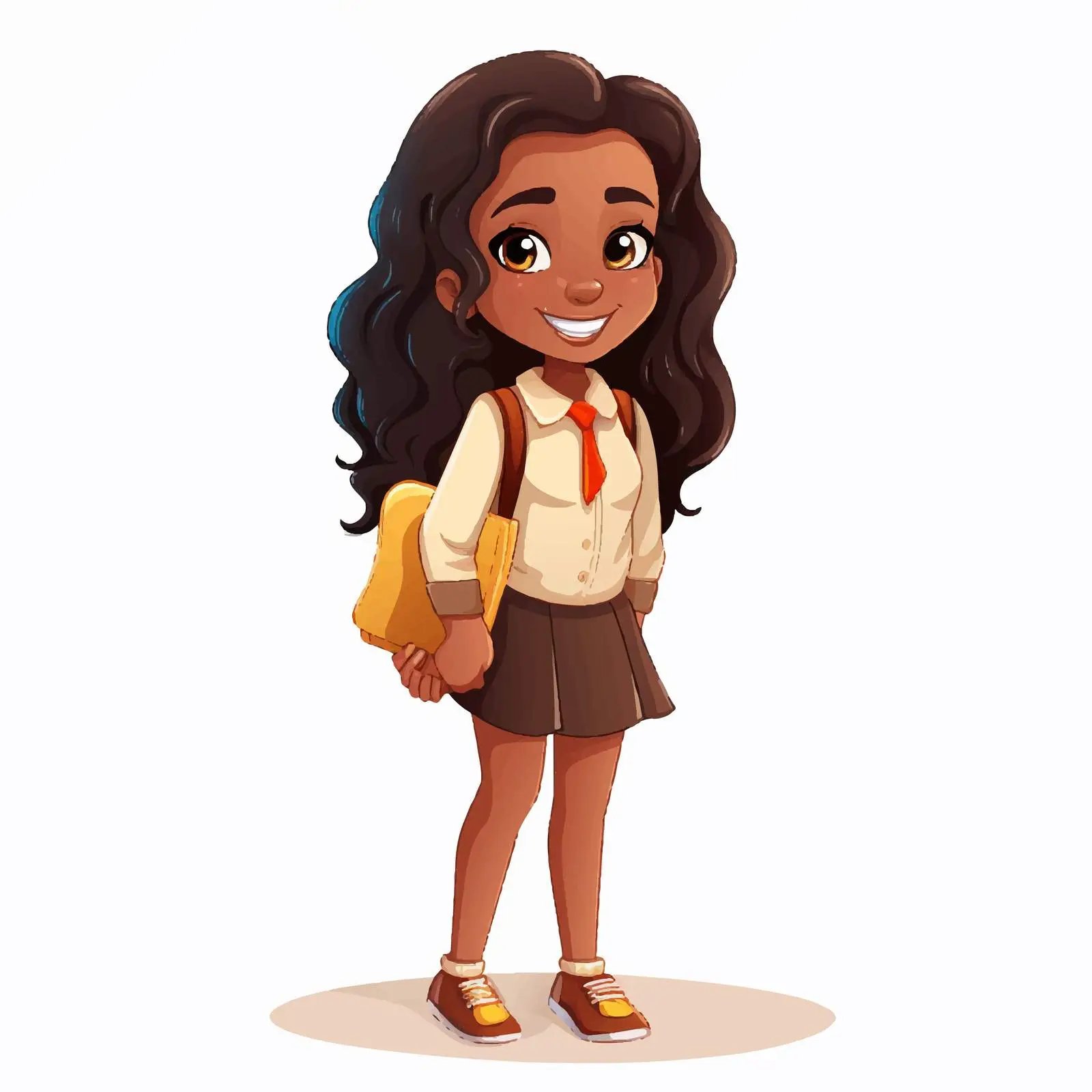 Portrait of African Student with Long Black Hair – free teenage girl image from Dotvec