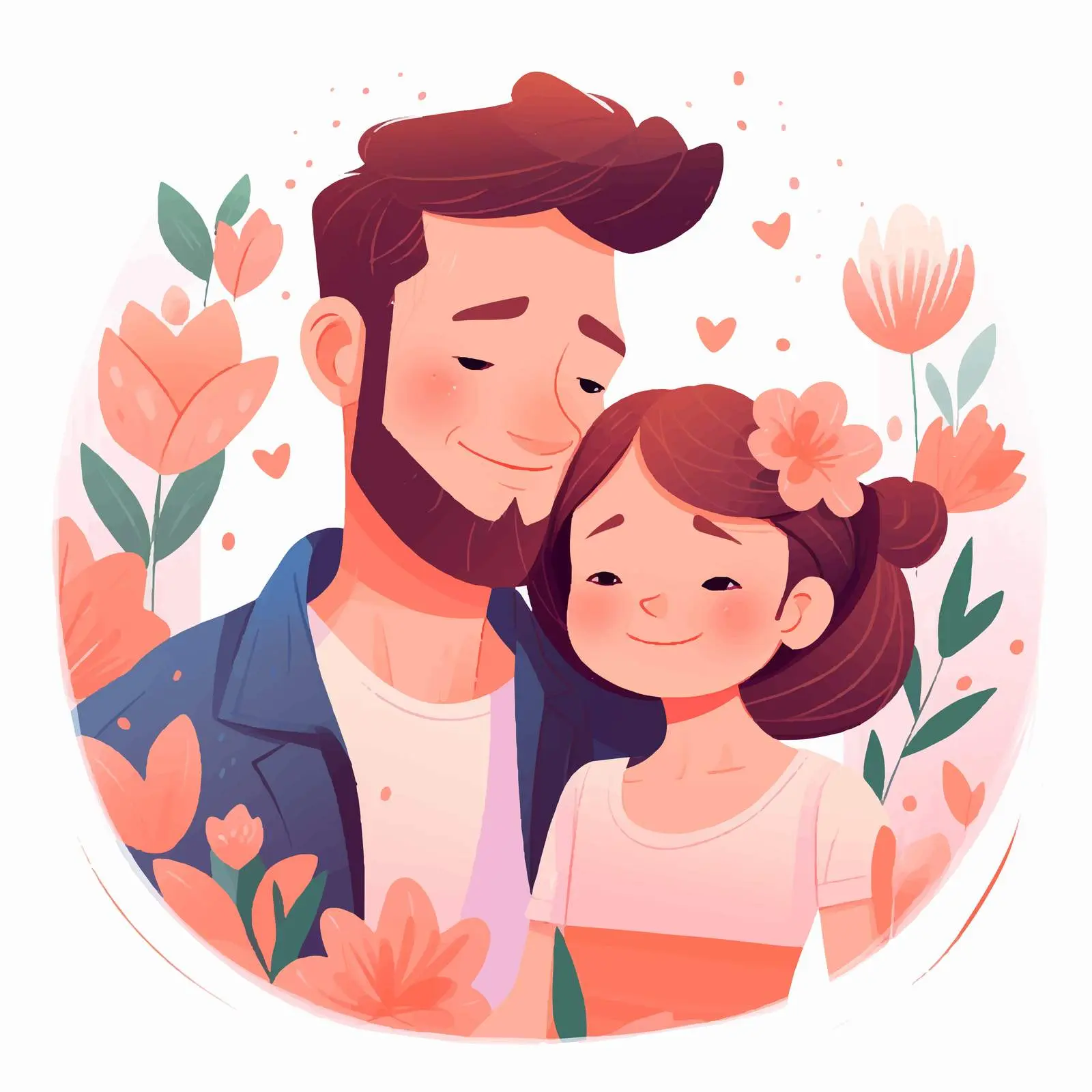 Festive Father-Daughter Card Design — free download from Dotvec