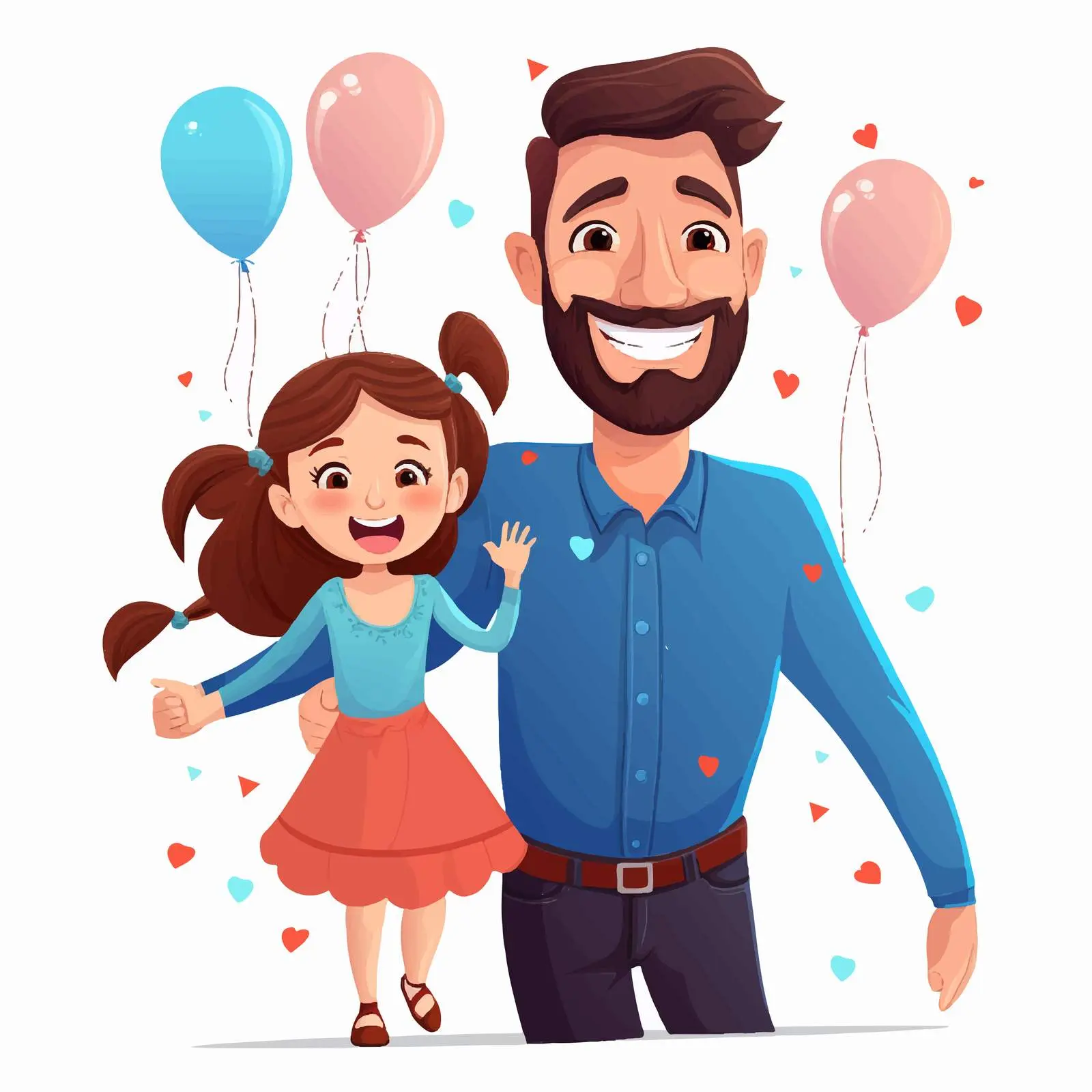 Festive Card of Father and Daughter Celebration — free download from Dotvec