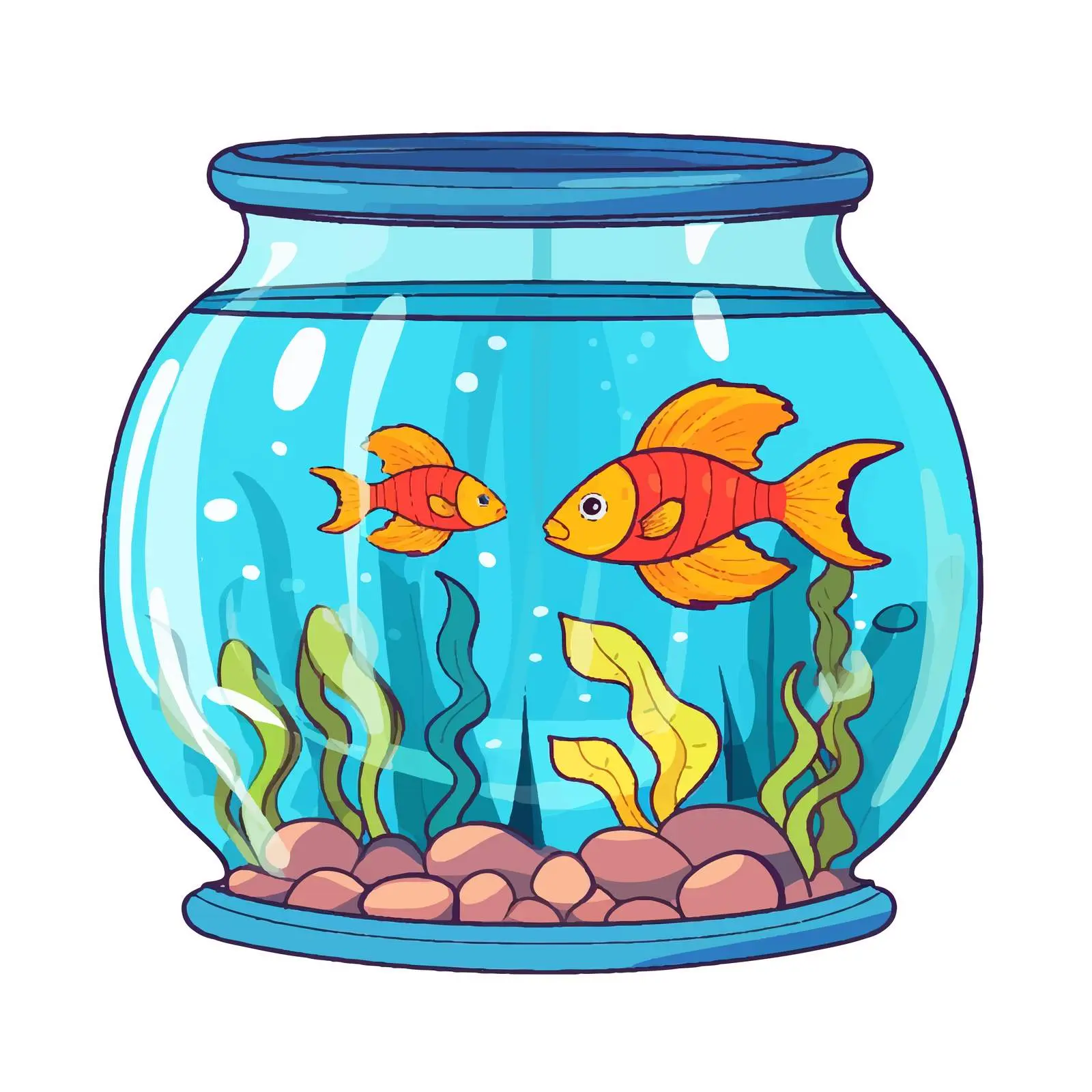 Colorful Cartoon Fish in Beautiful Aquarium Vector — free download from Dotvec