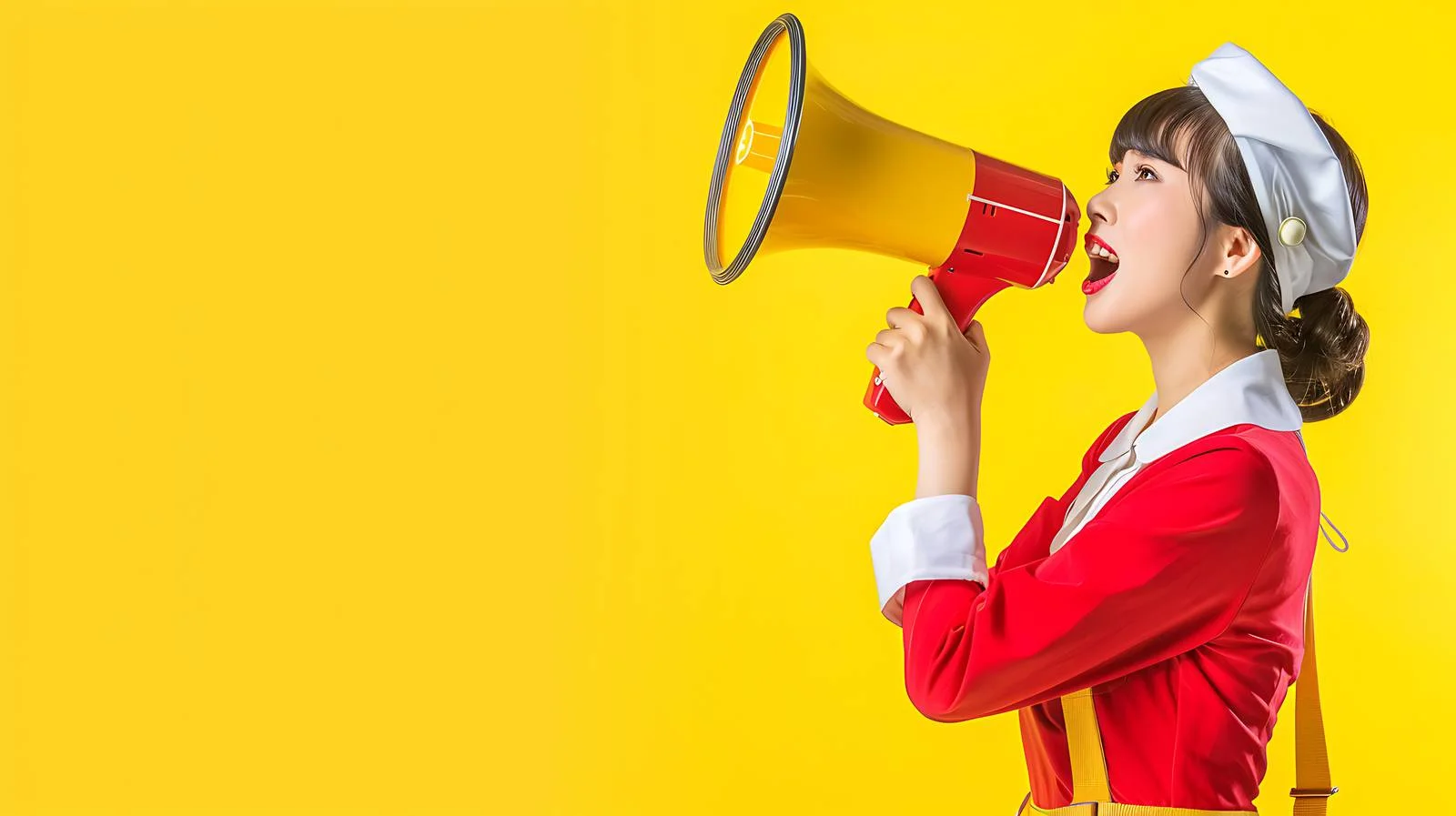 Elegant Stewardess Frame Communication Image — free download from Dotvec