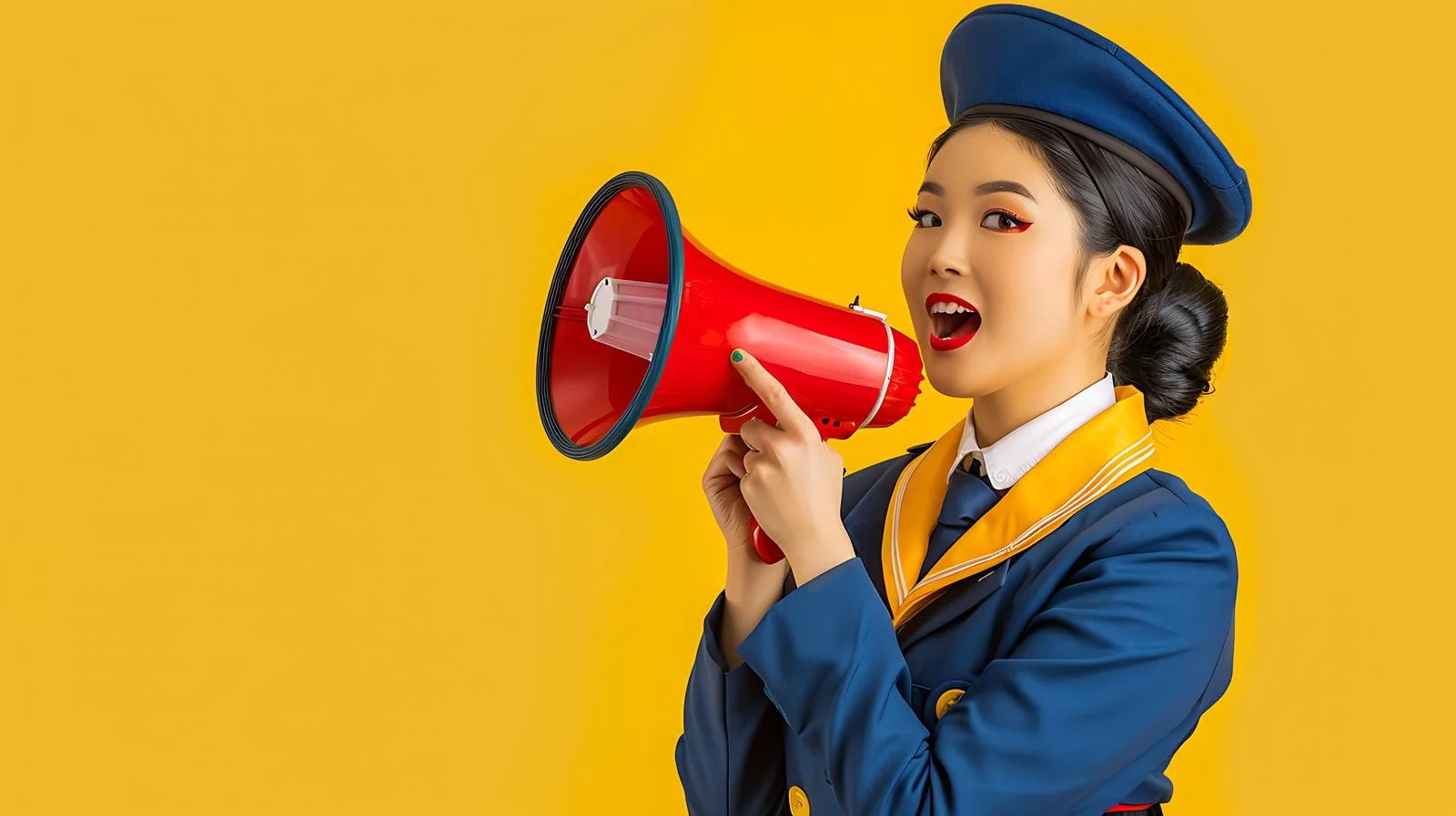 Asian Stewardess with Frame Communication — free download from Dotvec