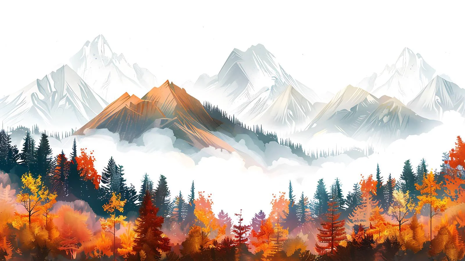 Serene Autumn Mountain Landscape Isolation — free download from Dotvec