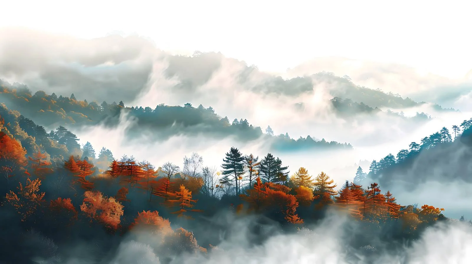 Serene Autumn Morning Above Misty Hills — free download from Dotvec