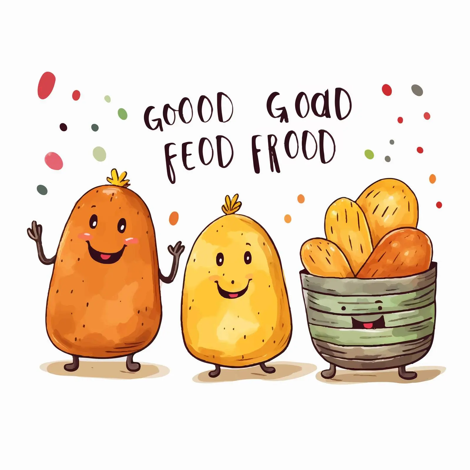 Fried Potatoes Banner for Good Mood – free comfort food image from Dotvec