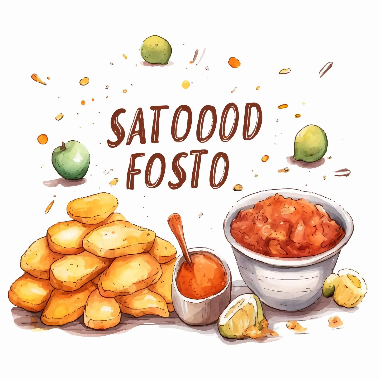 Fried Potatoes Banner - Good Food, Good Mood – free comfort food image from Dotvec