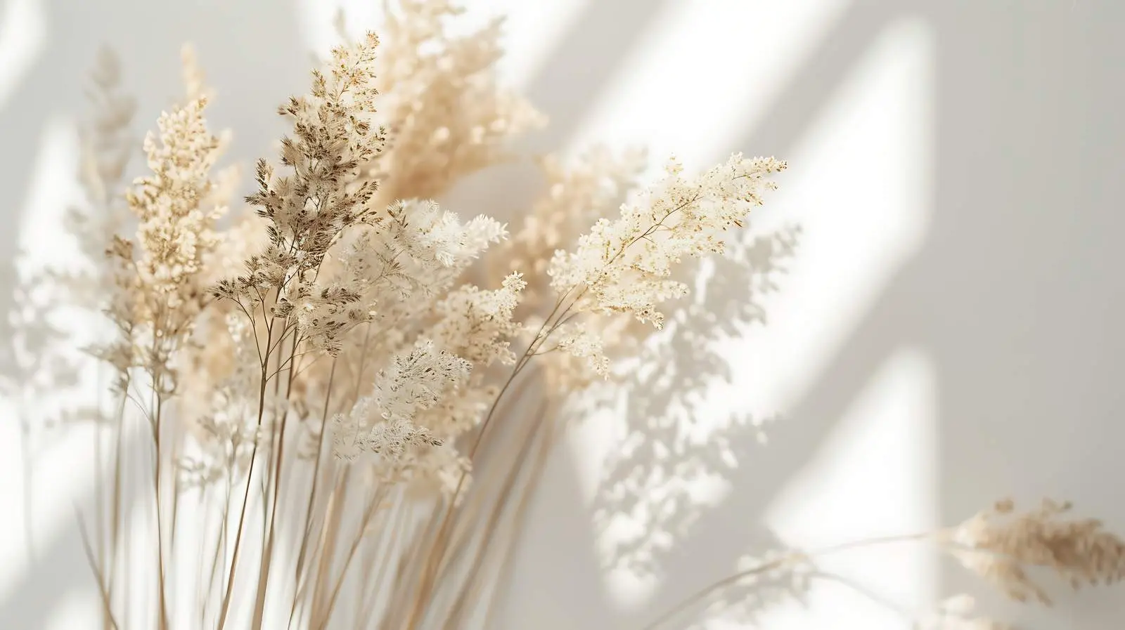 Beige Dry Grass Stems Bouquet on White – free house decor image from Dotvec