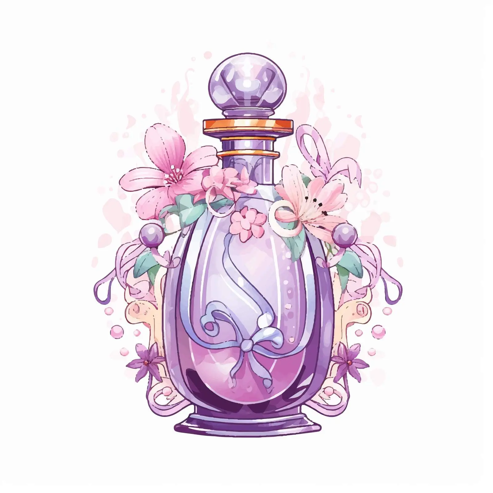 Elegant Hand-Drawn Perfume Bottle Illustration – free perfume image from Dotvec