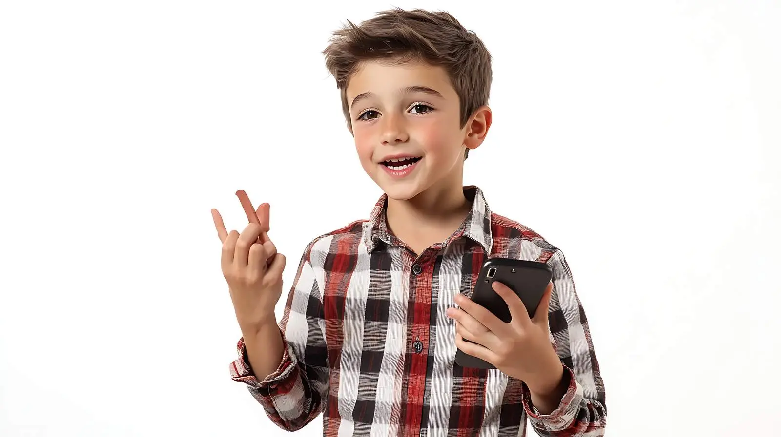 Boy Gesticulating While Speaking on Phone — free download from Dotvec