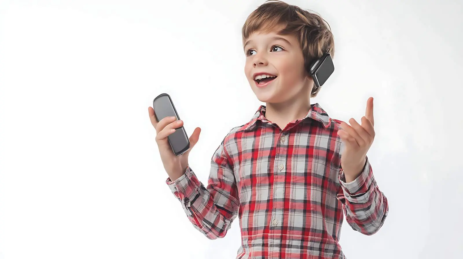 Boy Gesticulating While Speaking on Phone – free talking image from Dotvec