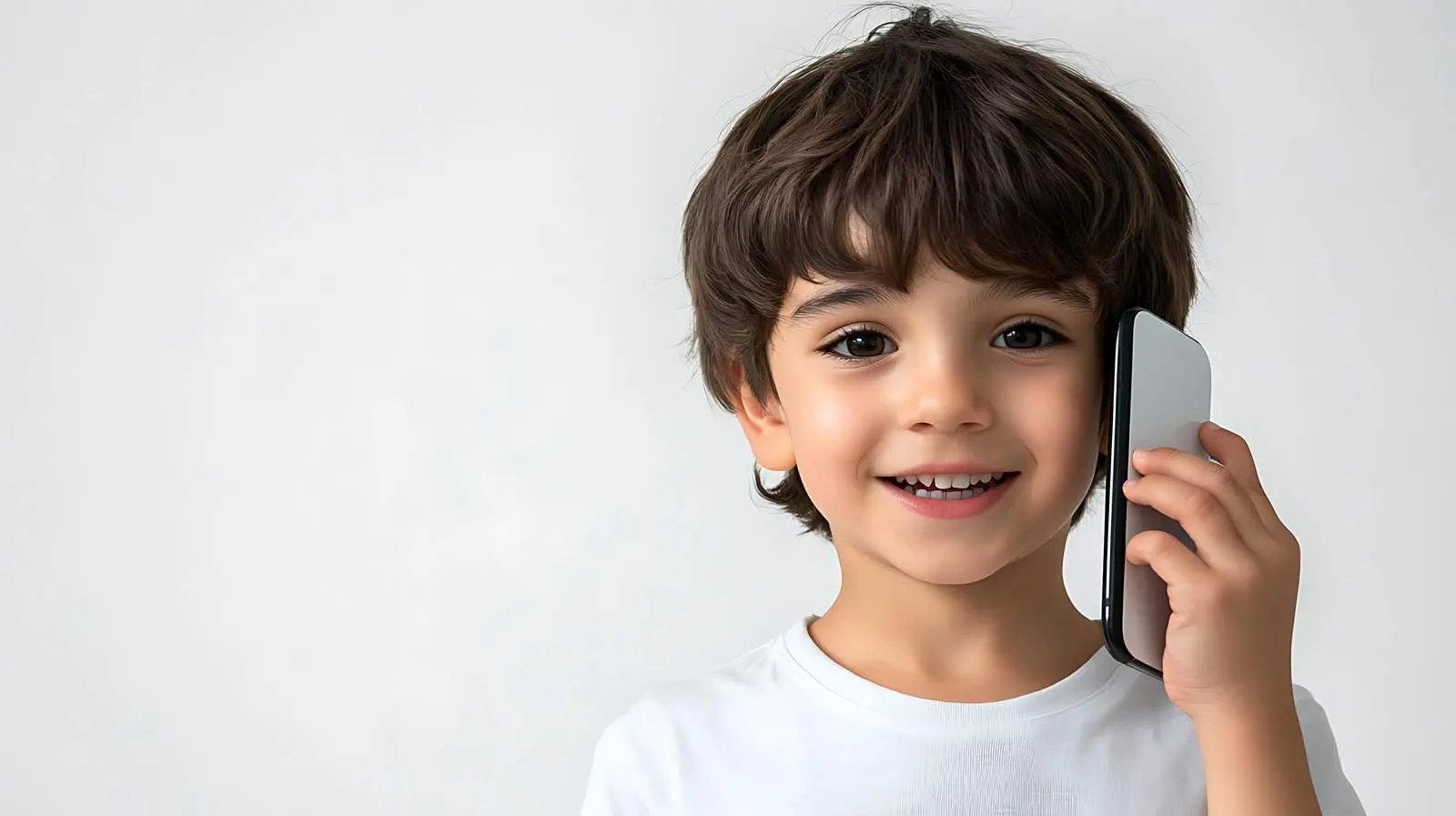 Boy Talking on Mobile Phone Isolated on White — free download from Dotvec