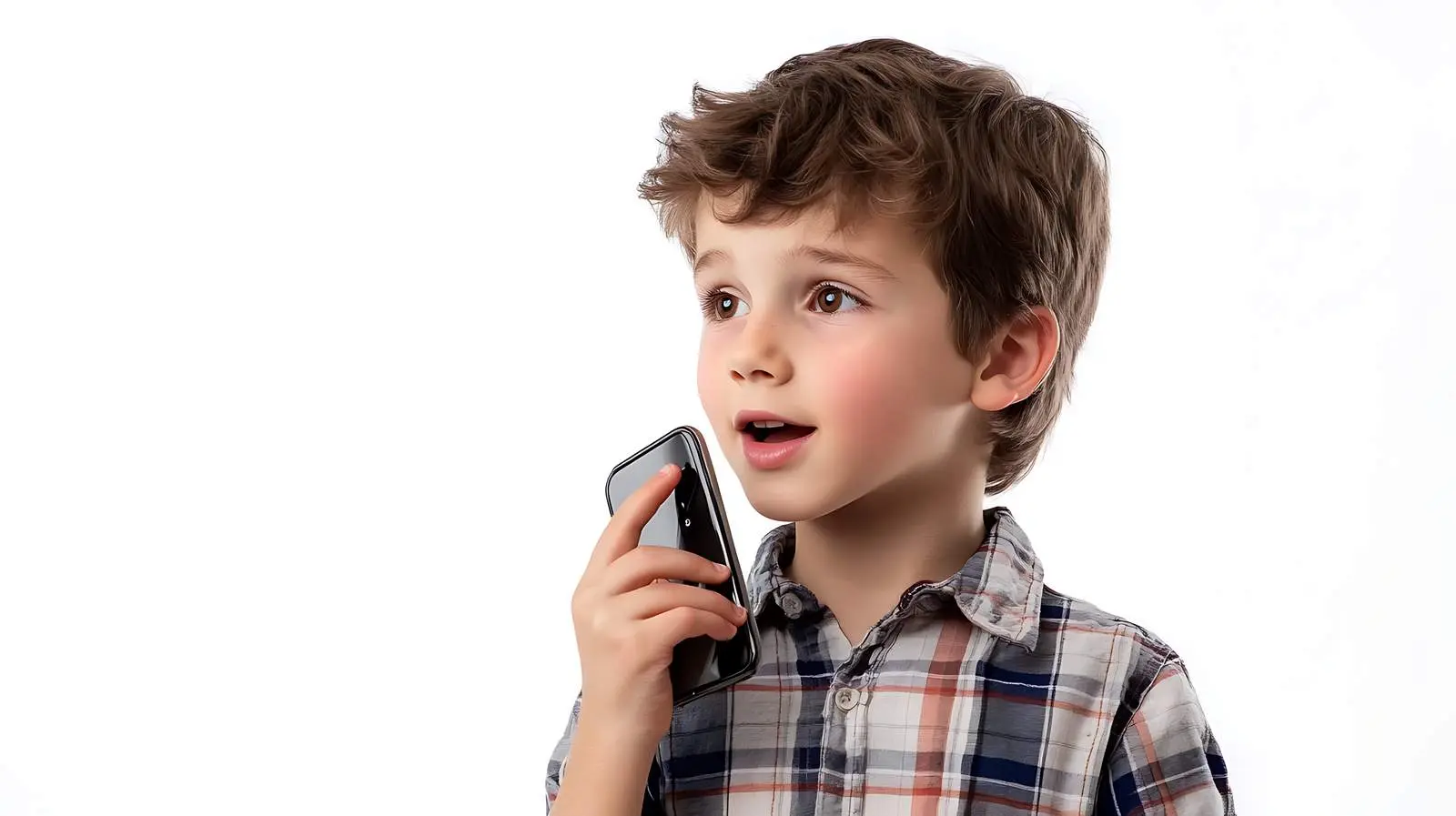 Boy Talking on Mobile Phone Isolated on White — free download from Dotvec