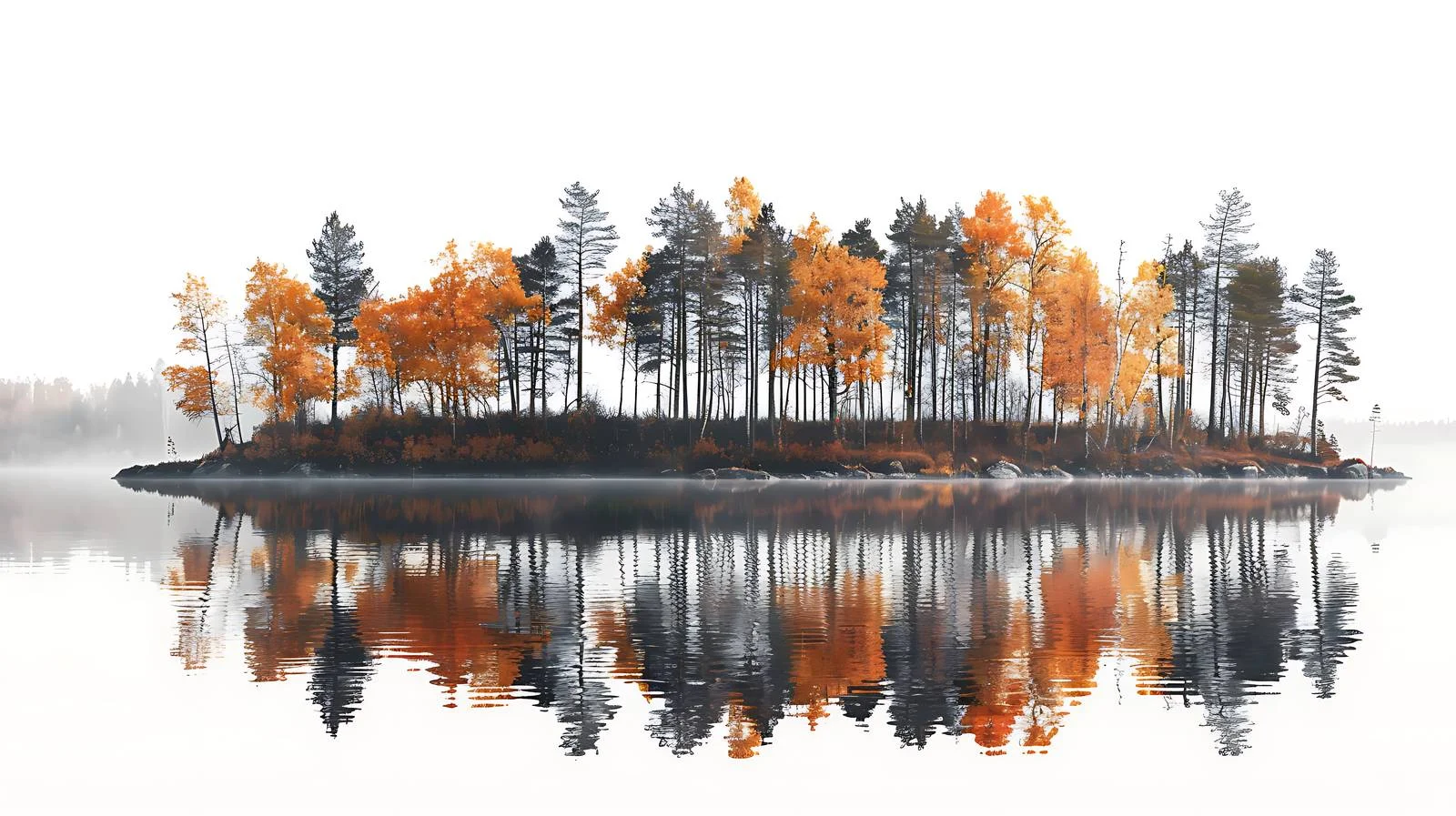 Tranquil Autumn Lake Amidst Colorful Trees — free download from Dotvec