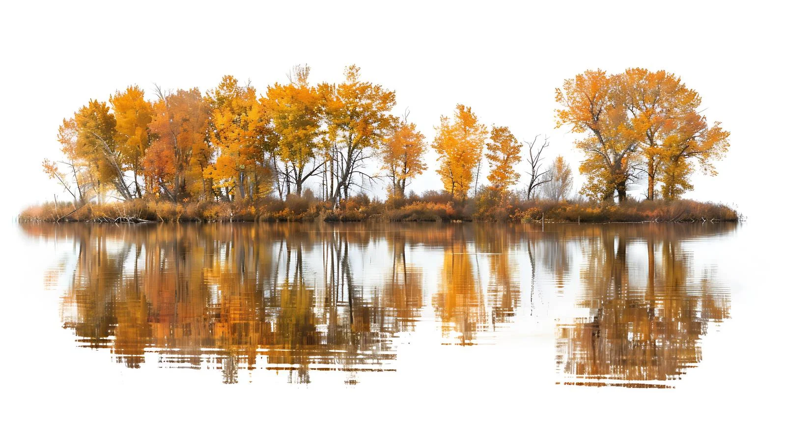 Tranquil autumn lake surrounded by colorful trees — free download from Dotvec