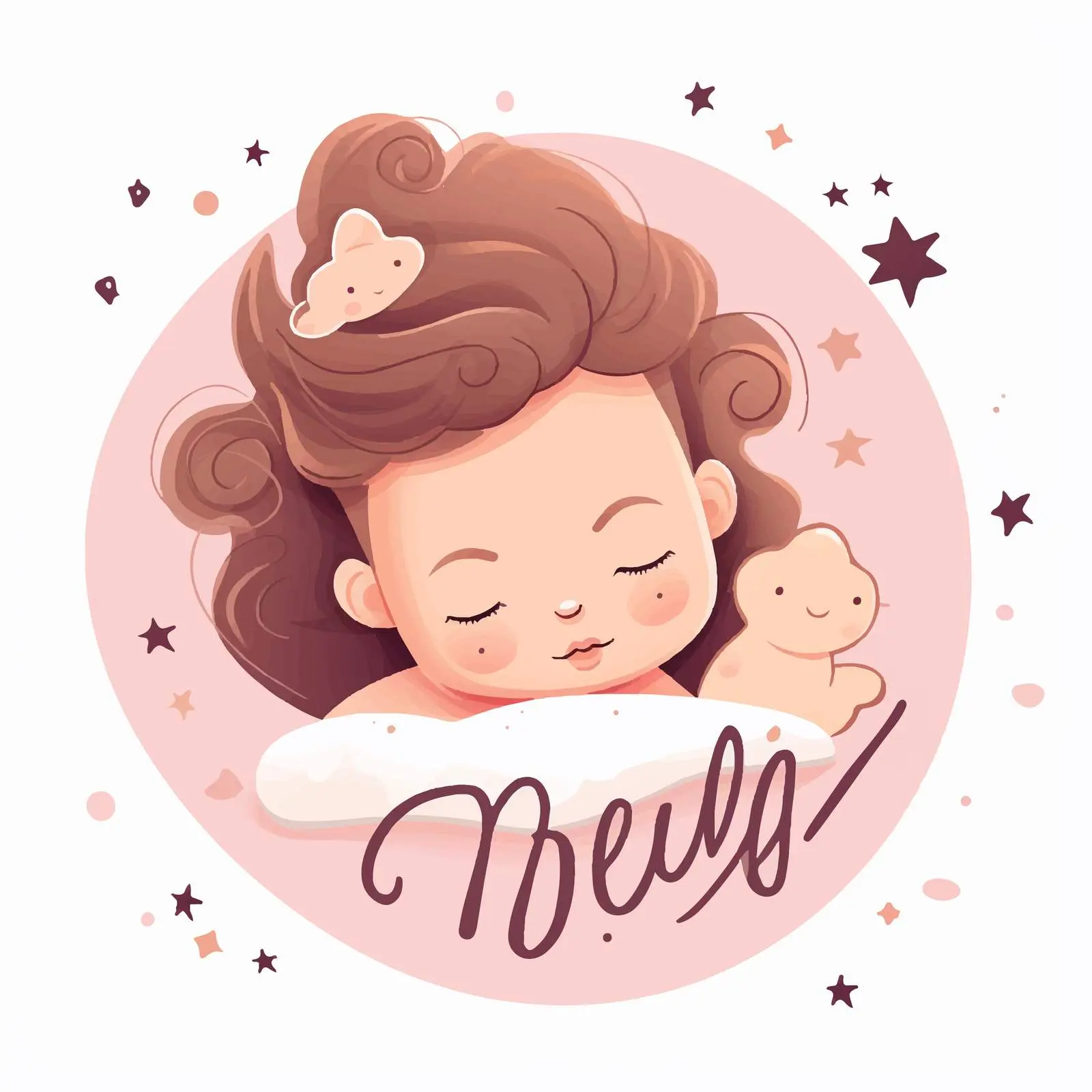 Sweet Newborn Baby in Hand Vector Illustration — free download from Dotvec