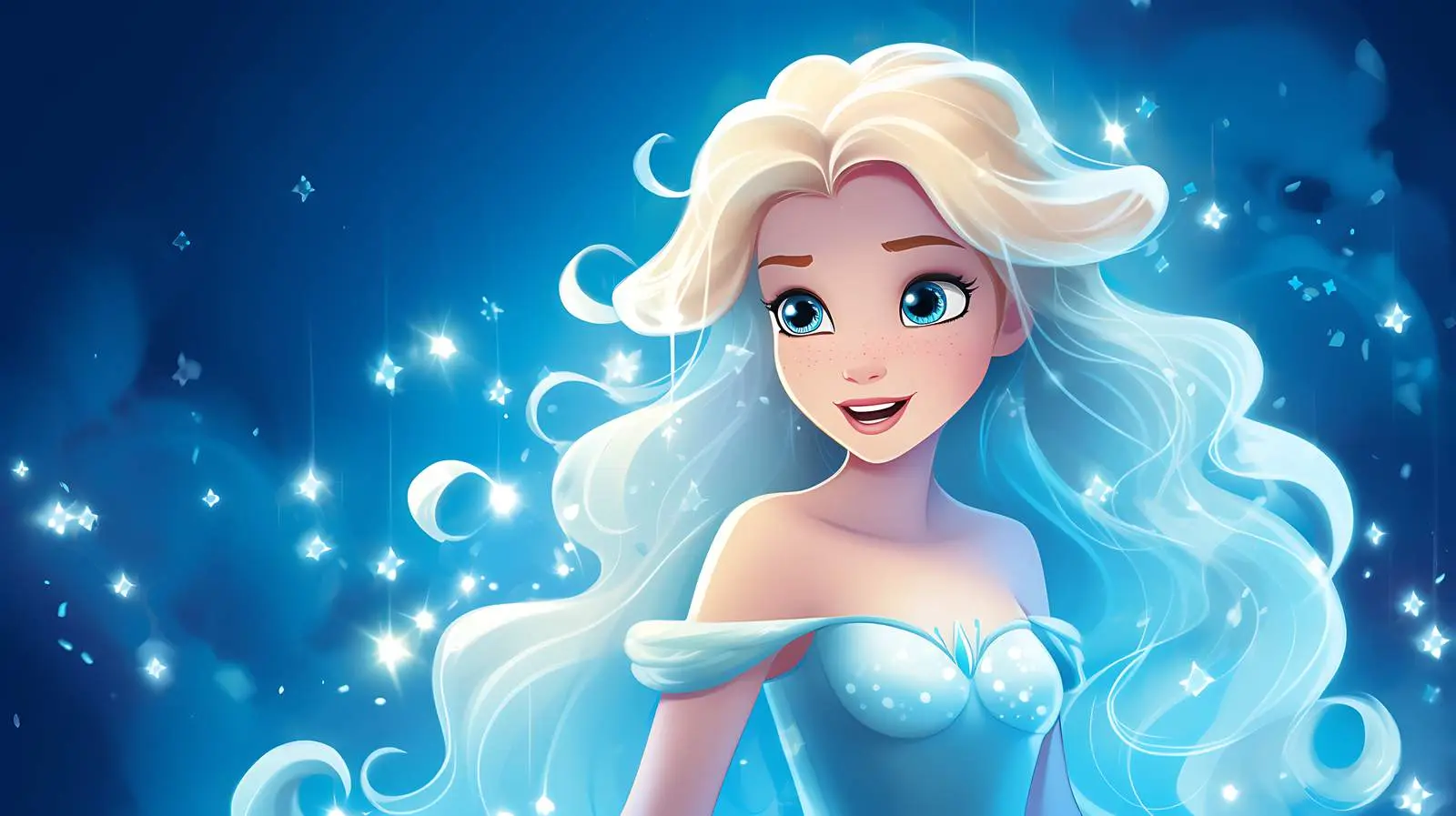 Enchanting Princess Lights on Blue Background — free download from Dotvec