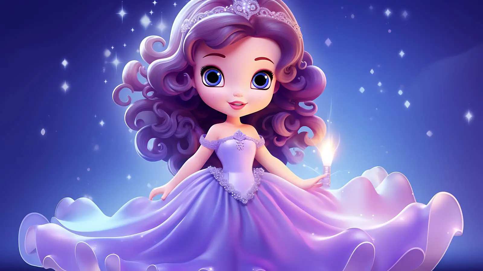 Enchanting Princess with Violet Lights — free download from Dotvec