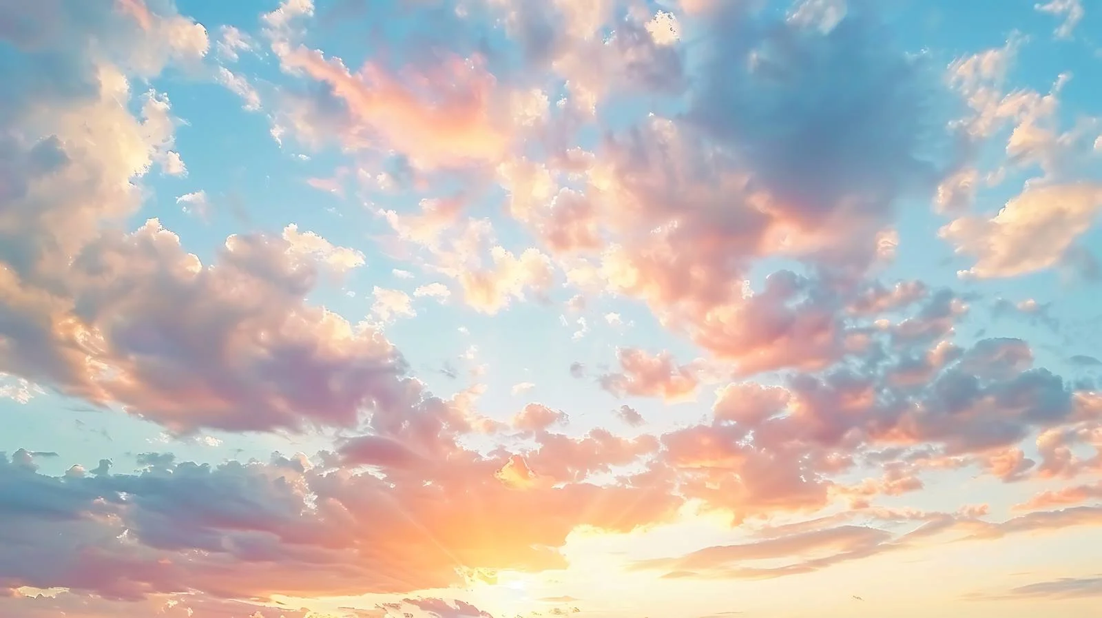 Vivid Sunset Sky with Isolated Clouds — free download from Dotvec