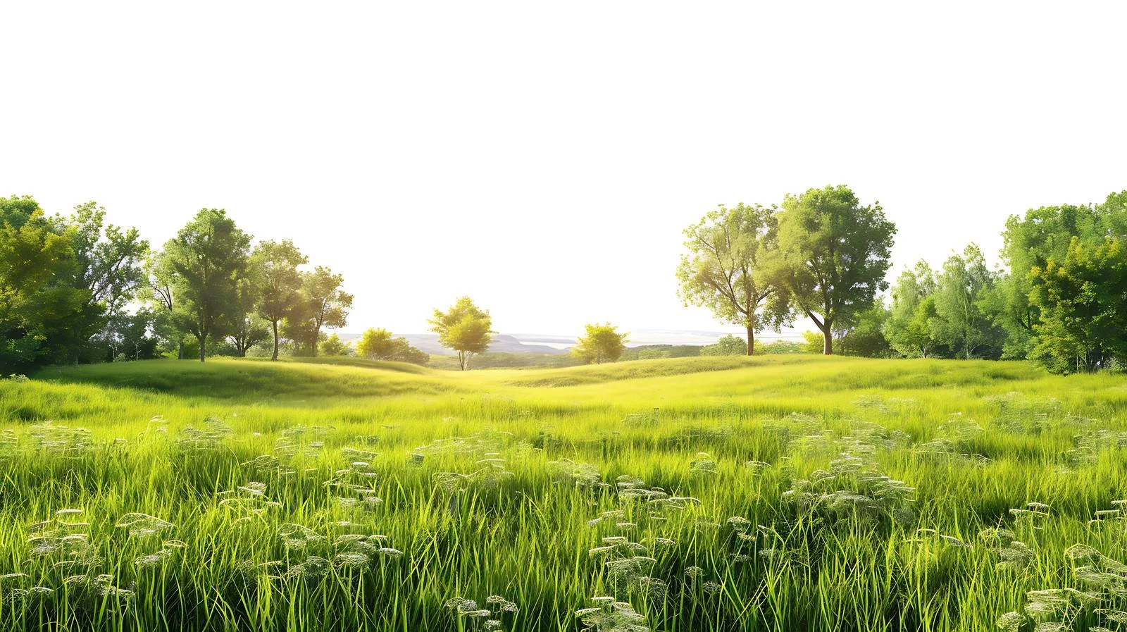 Serene Countryside Scene on White Background — free download from Dotvec