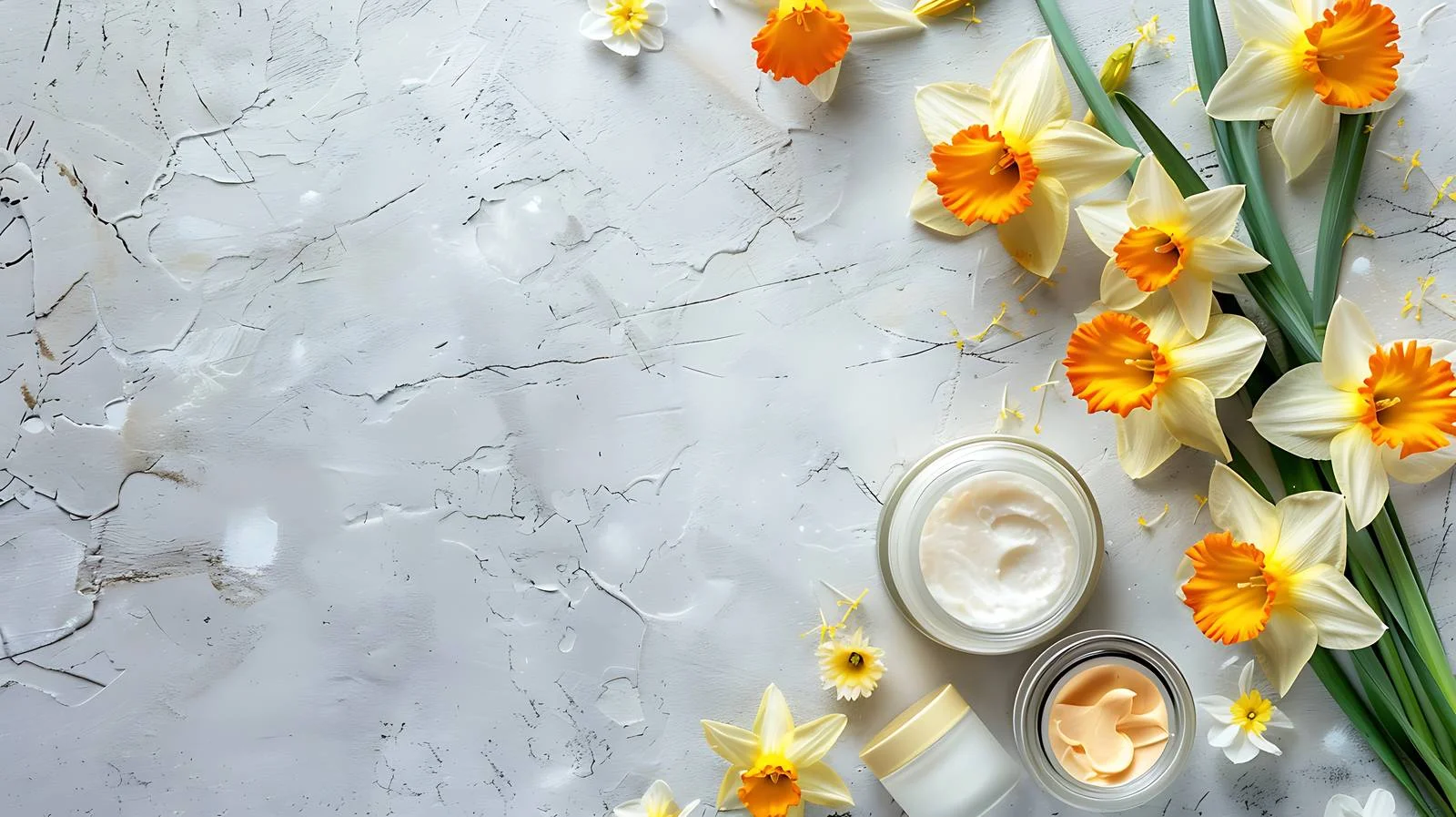 Elegant Daffodils with Various Cosmetics — free download from Dotvec