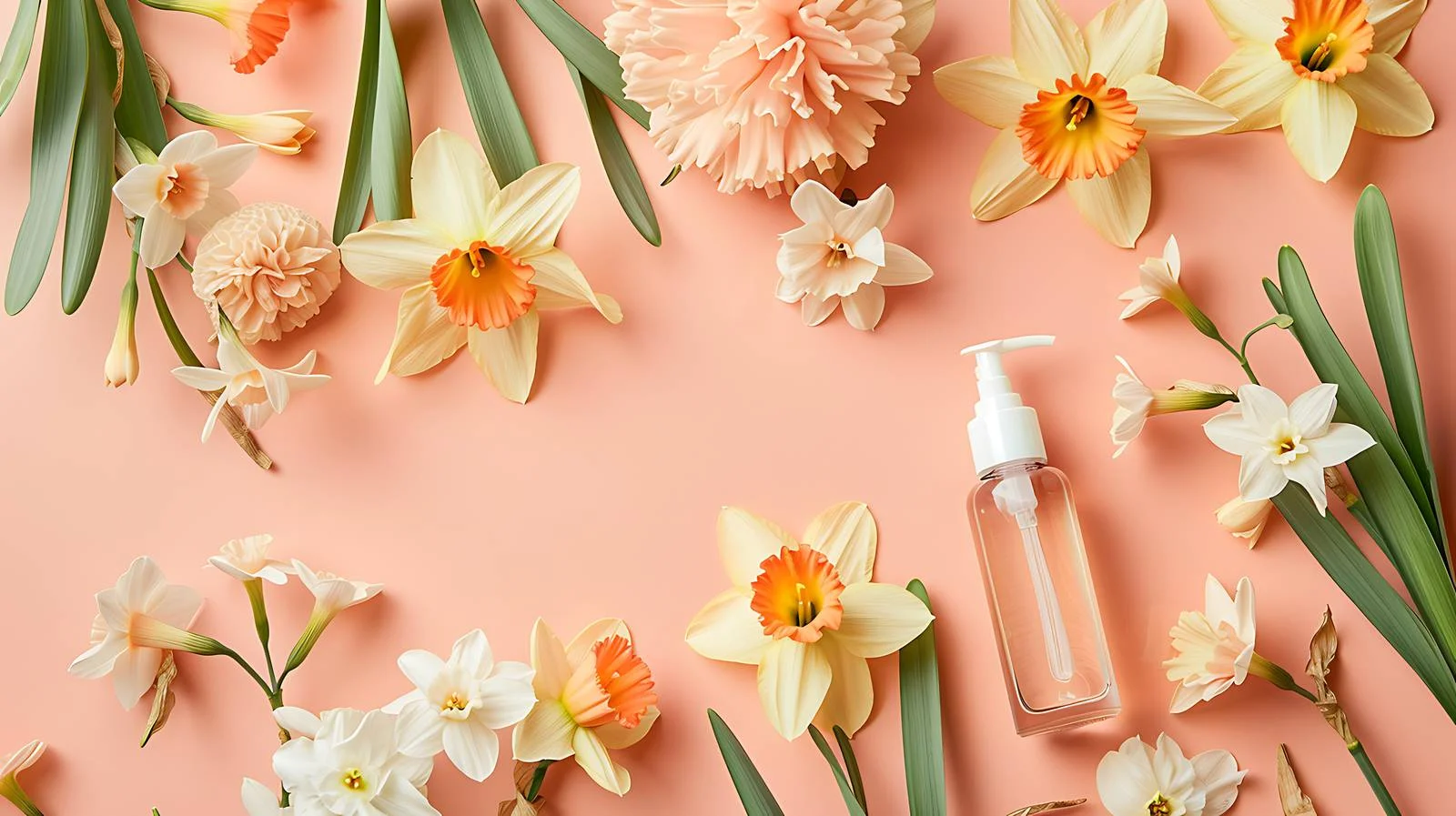 Daffodil Variations with Cosmetics on Pale — free download from Dotvec