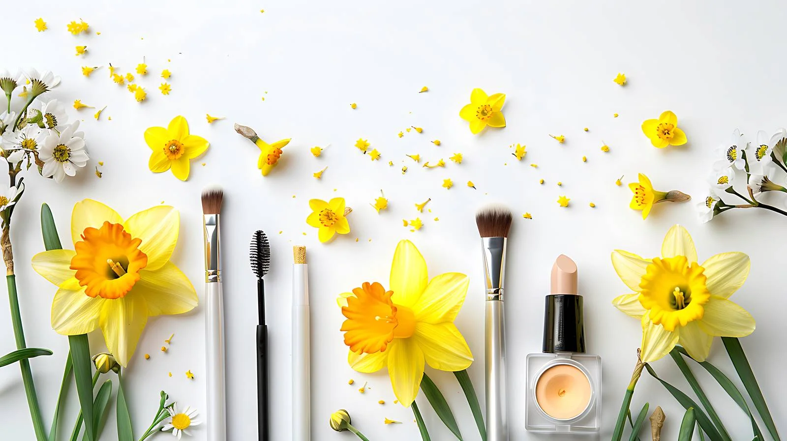 Vibrant Daffodils with Various Cosmetics — free download from Dotvec