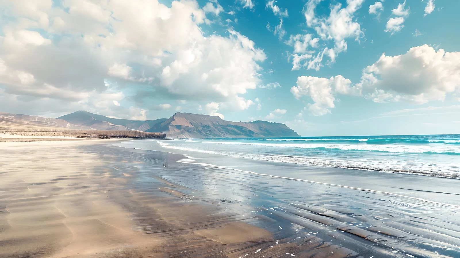 Tranquil Morning at Famara Beach, Lanzarote — free download from Dotvec