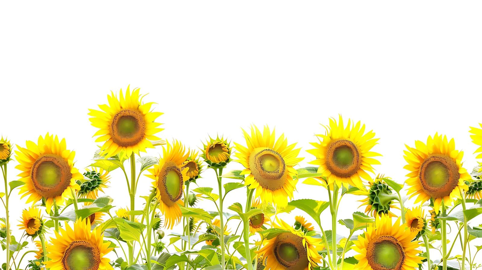 Serene Sunflowers Field under Clear Skies — free download from Dotvec