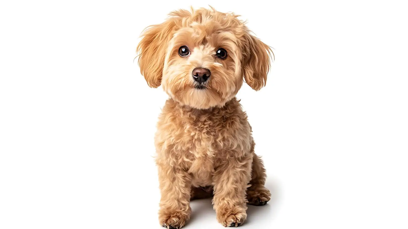 Elegant Maltipoo Dog in Golden Pose — free download from Dotvec
