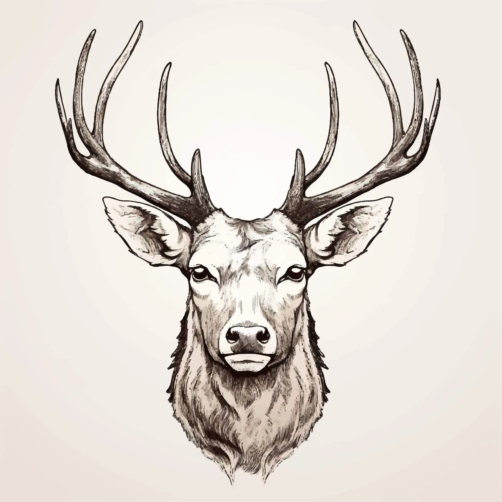 Elegant Male Deer Head Sketch Vectors — free download from Dotvec