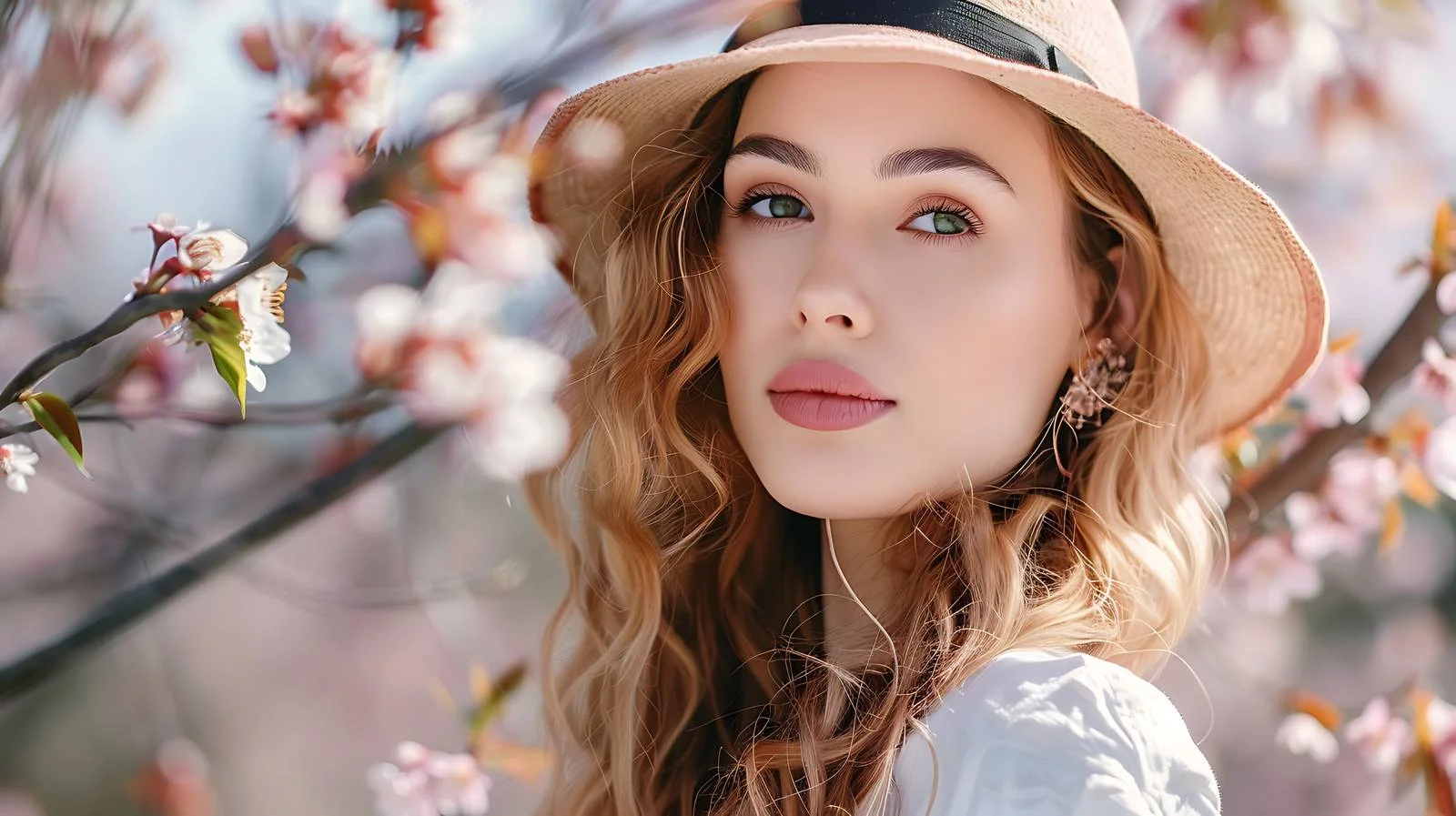 Graceful Woman Enjoying Spring in Park — free download from Dotvec