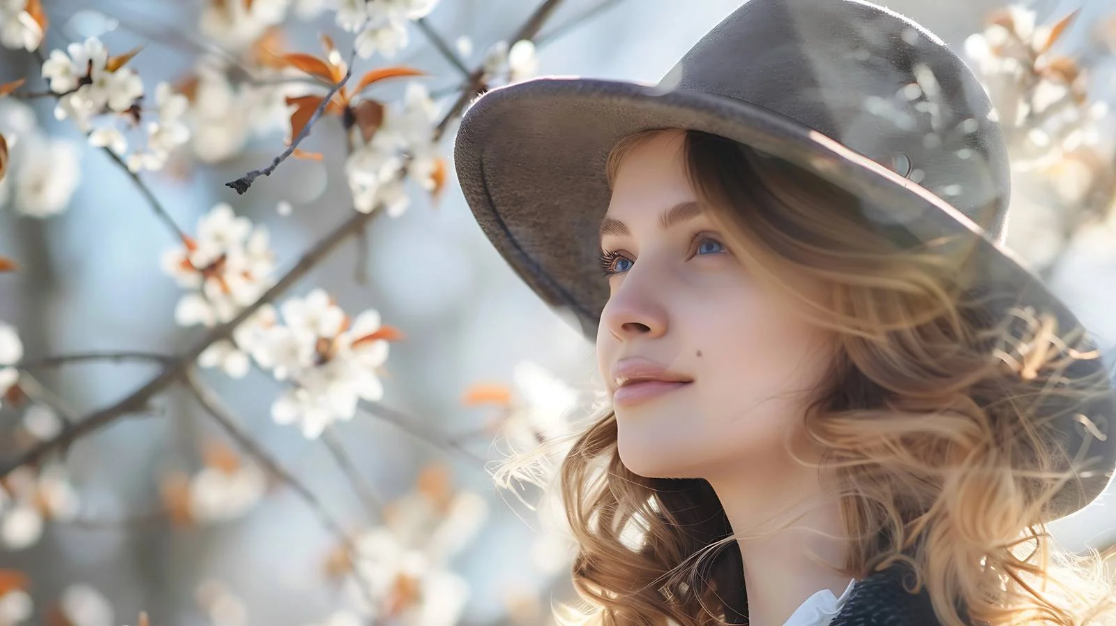 Graceful Woman Enjoying Springtime in Park — free download from Dotvec