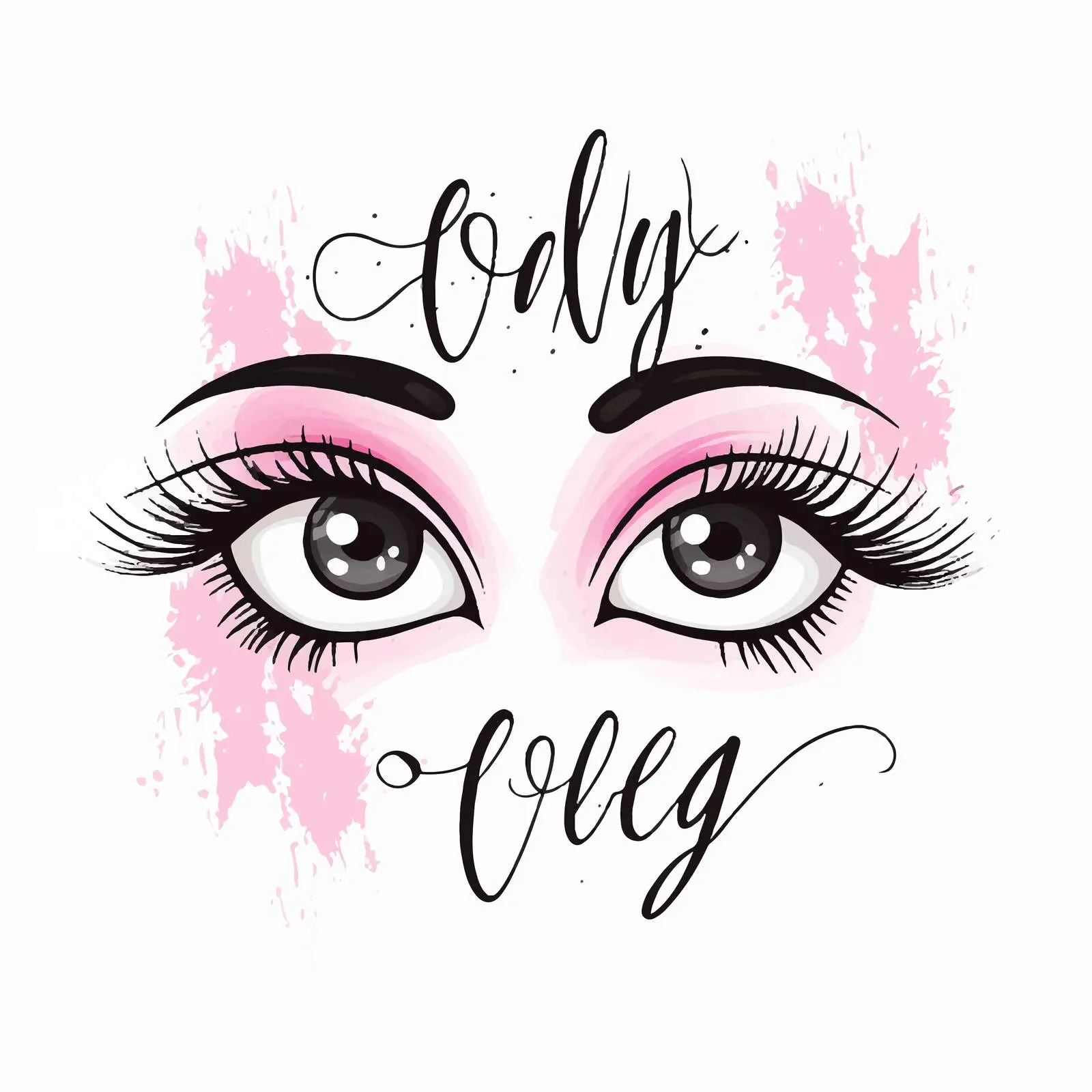 Beautiful Eyes with Long Black Eyelashes — free download from Dotvec