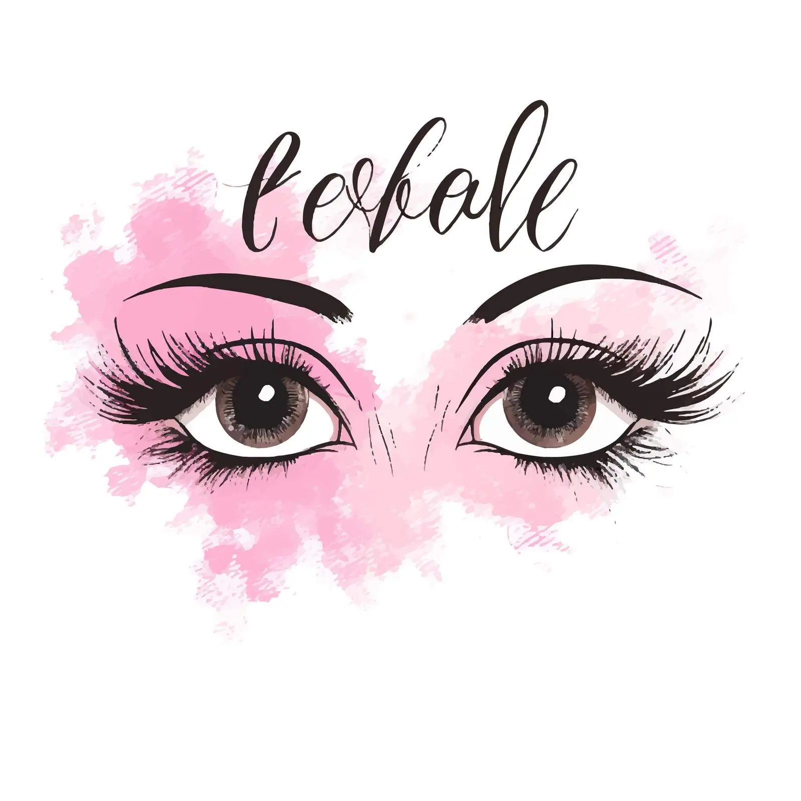 Stunning Eyes with Long Eyelashes and Pink Shadow — free download from Dotvec
