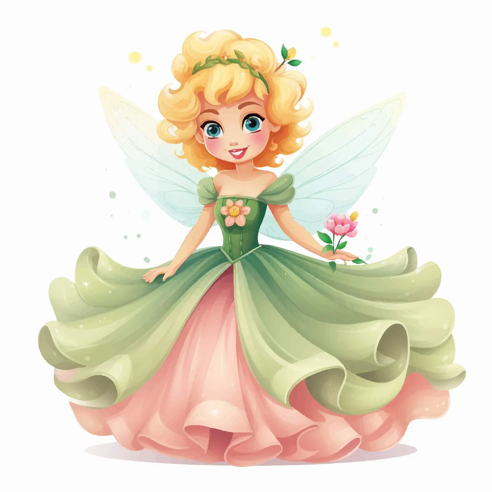 Charming Fairy Cartoon Character Vector Illustration — free download from Dotvec